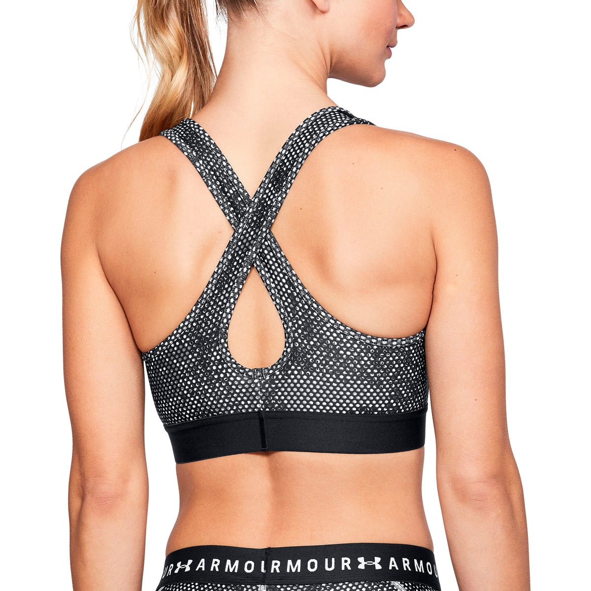Sostén deportivo estampado Armour® Mid Crossback para Mujer