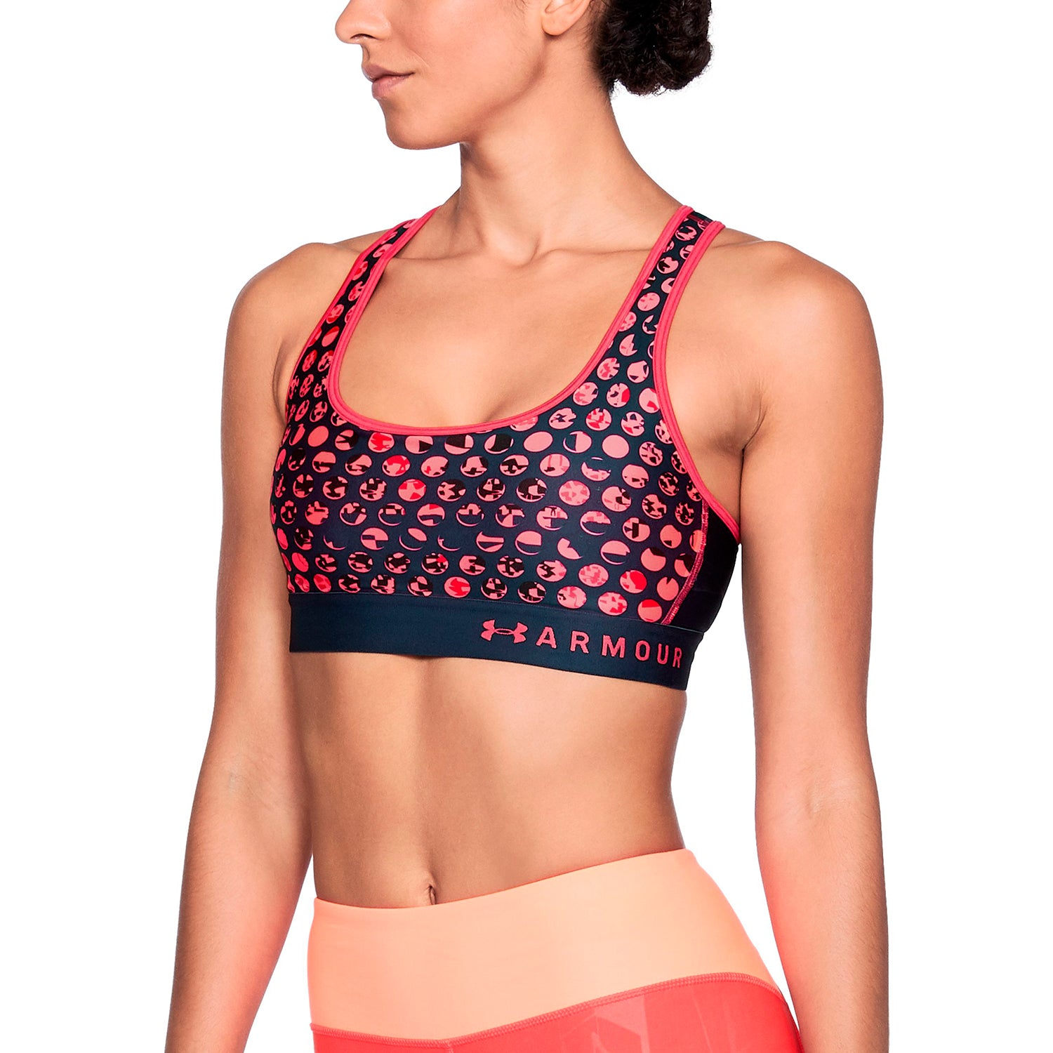 Sostén deportivo estampado Armour® Mid Crossback para Mujer