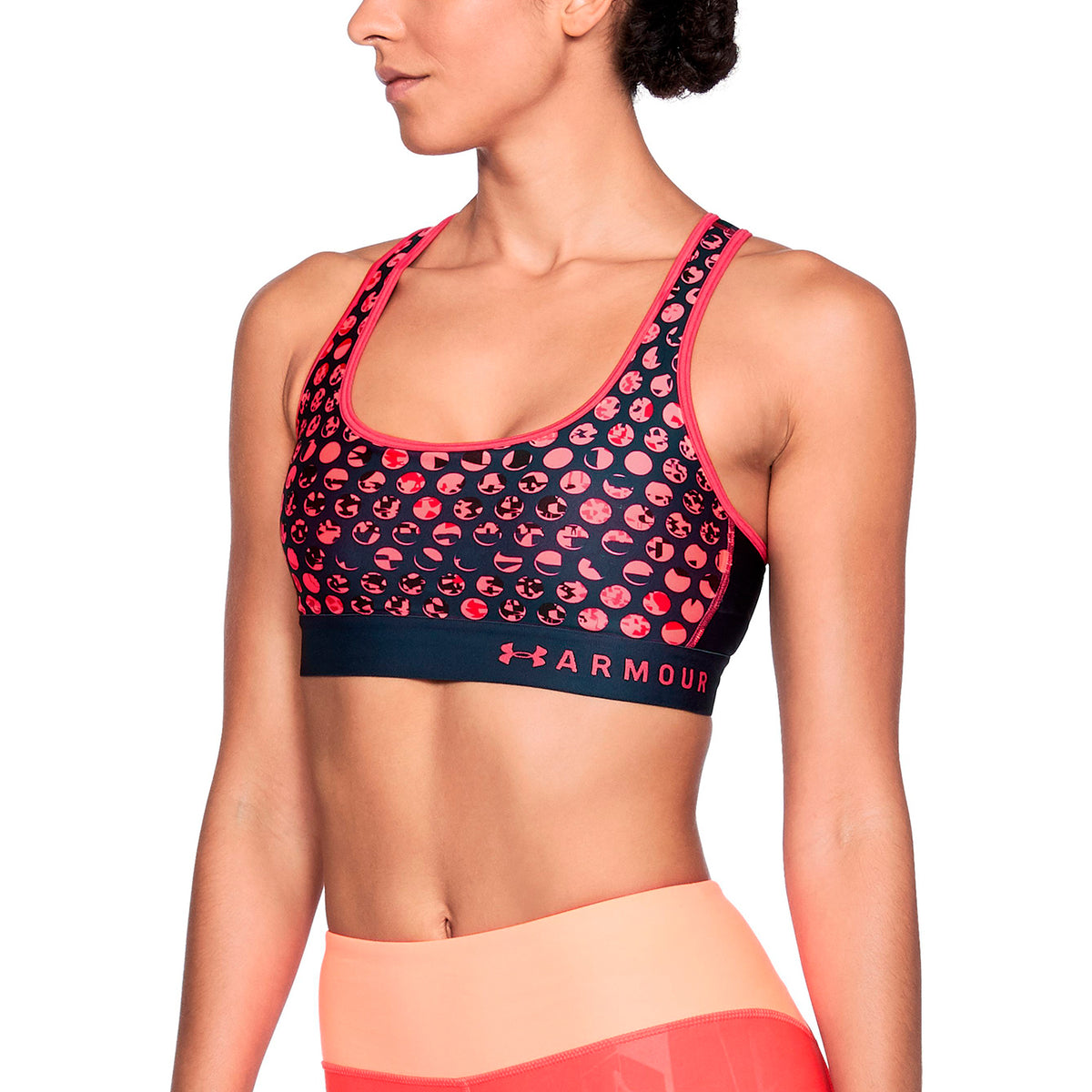 Sostén deportivo estampado Armour® Mid Crossback para Mujer