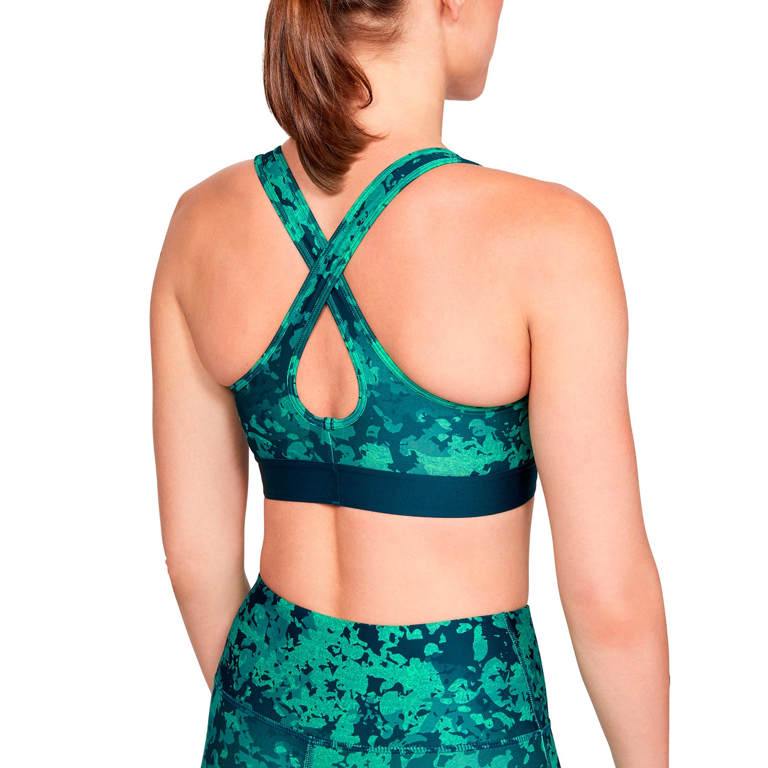 Sostén deportivo estampado Armour® Mid Crossback para Mujer