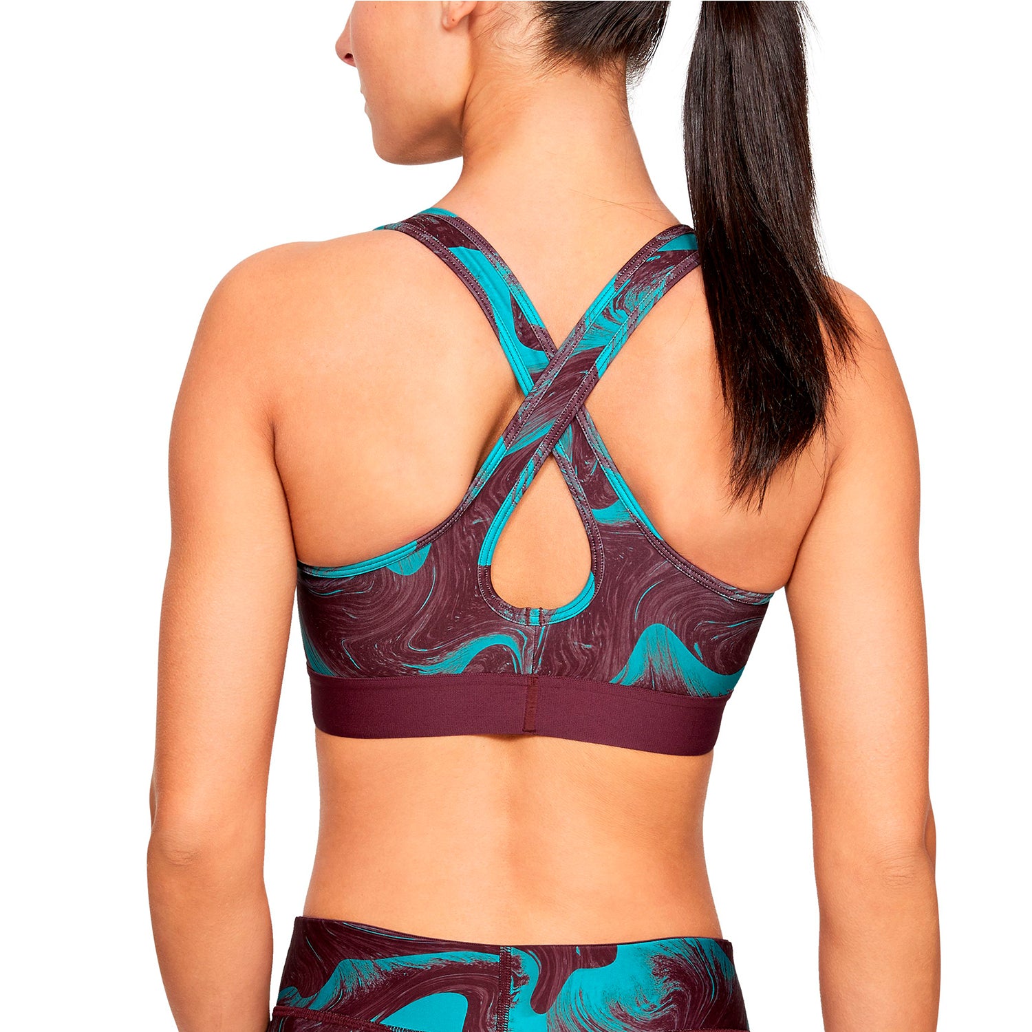 Sostén deportivo estampado Armour® Mid Crossback para Mujer