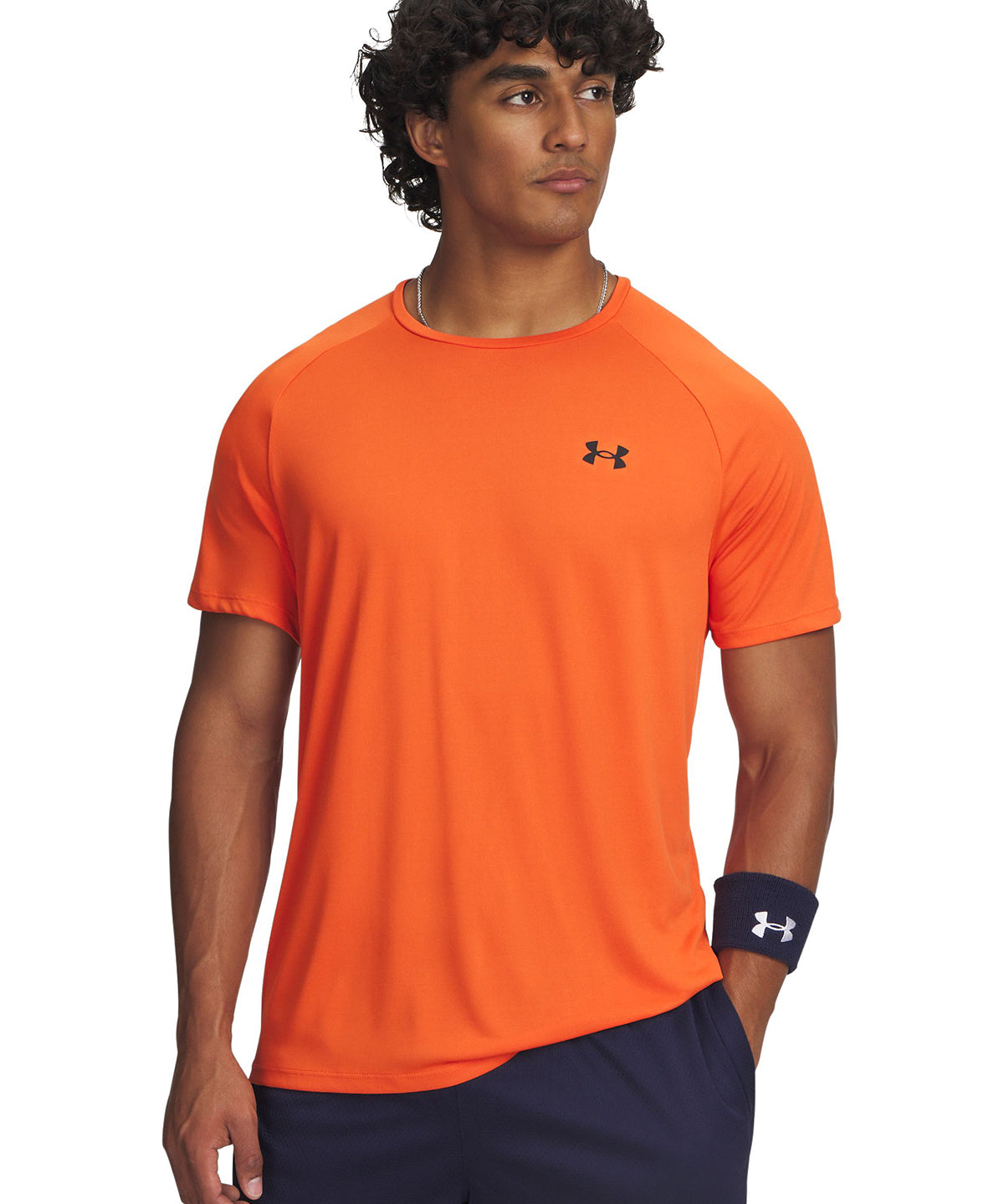 Polera manga corta de entrenamiento para hombre Tech 2.0 naranjo Under Armour