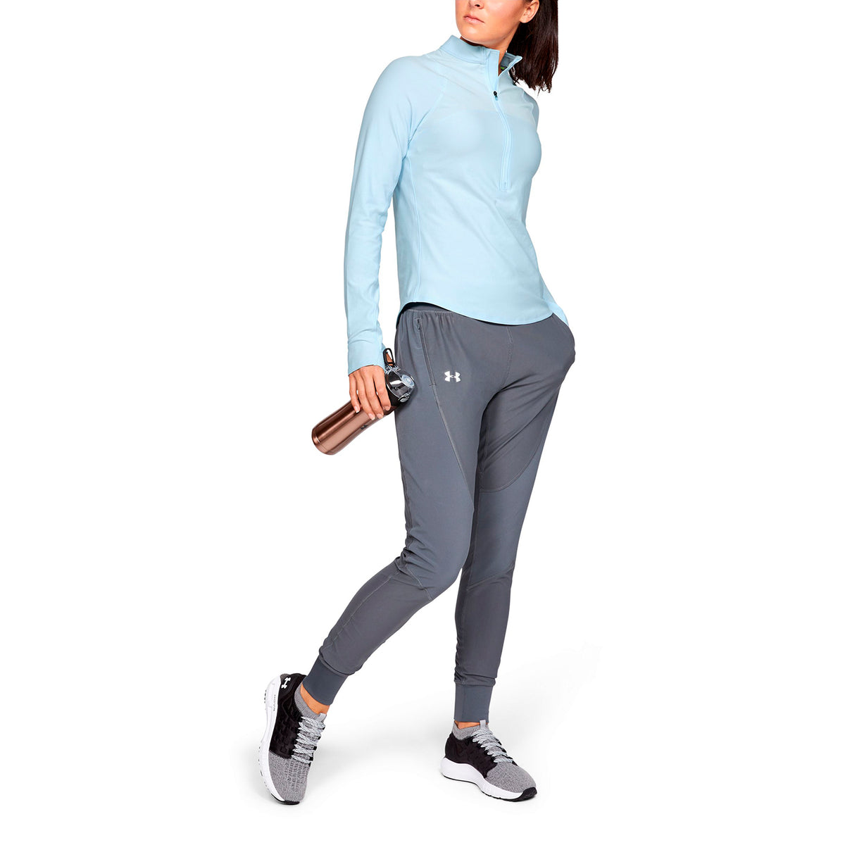 Polerón UA Qualifier ½ con cierre para mujer