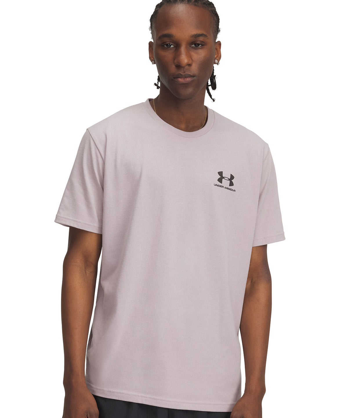 Polera manga corta Under Armour Leftchest gris para hombre