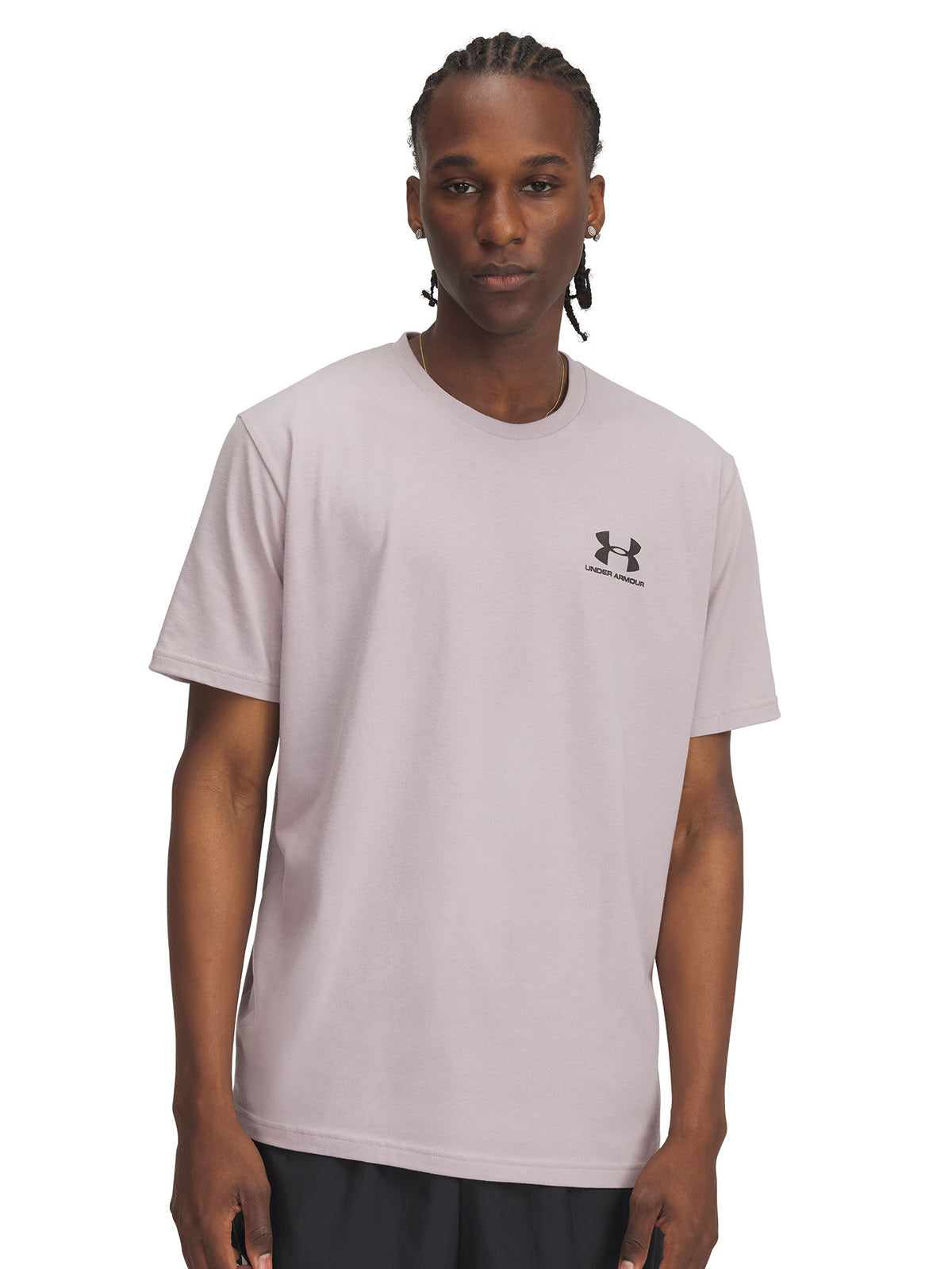 Polera manga corta Under Armour Leftchest gris para hombre
