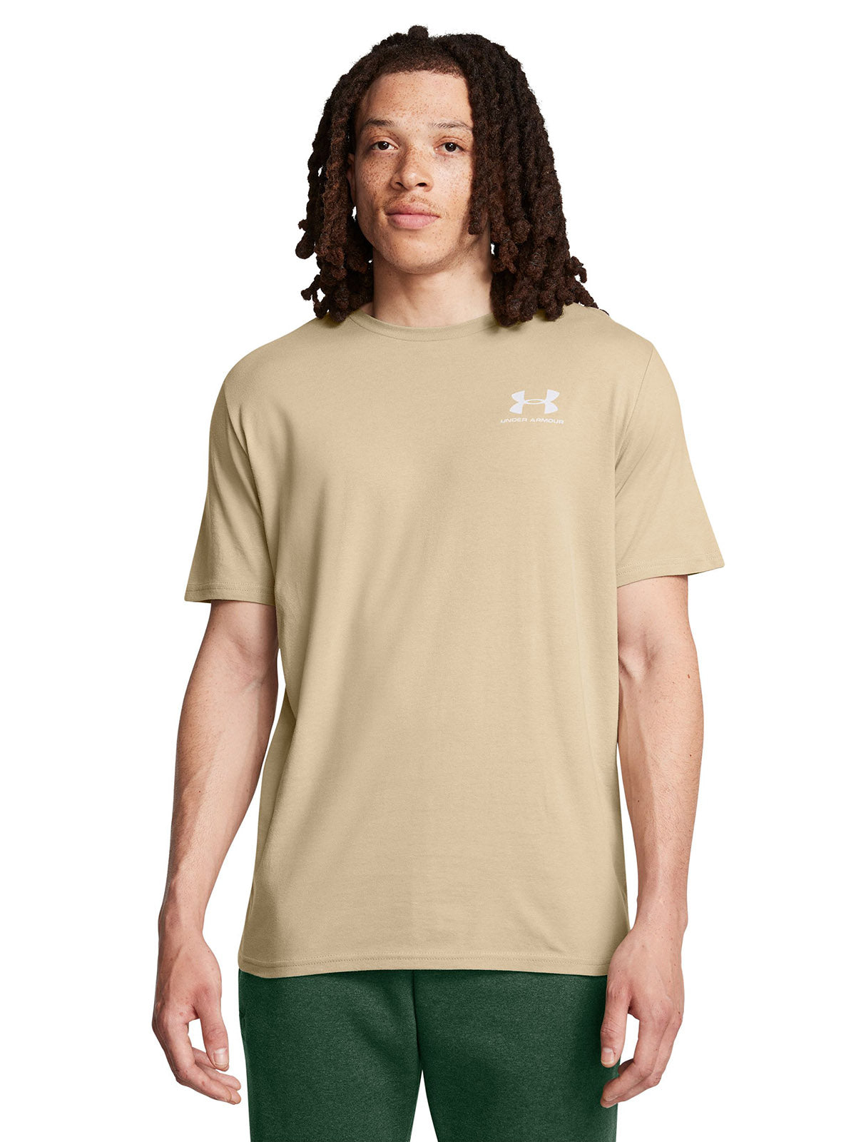 Polera manga corta Under Armour Leftchest café para hombre