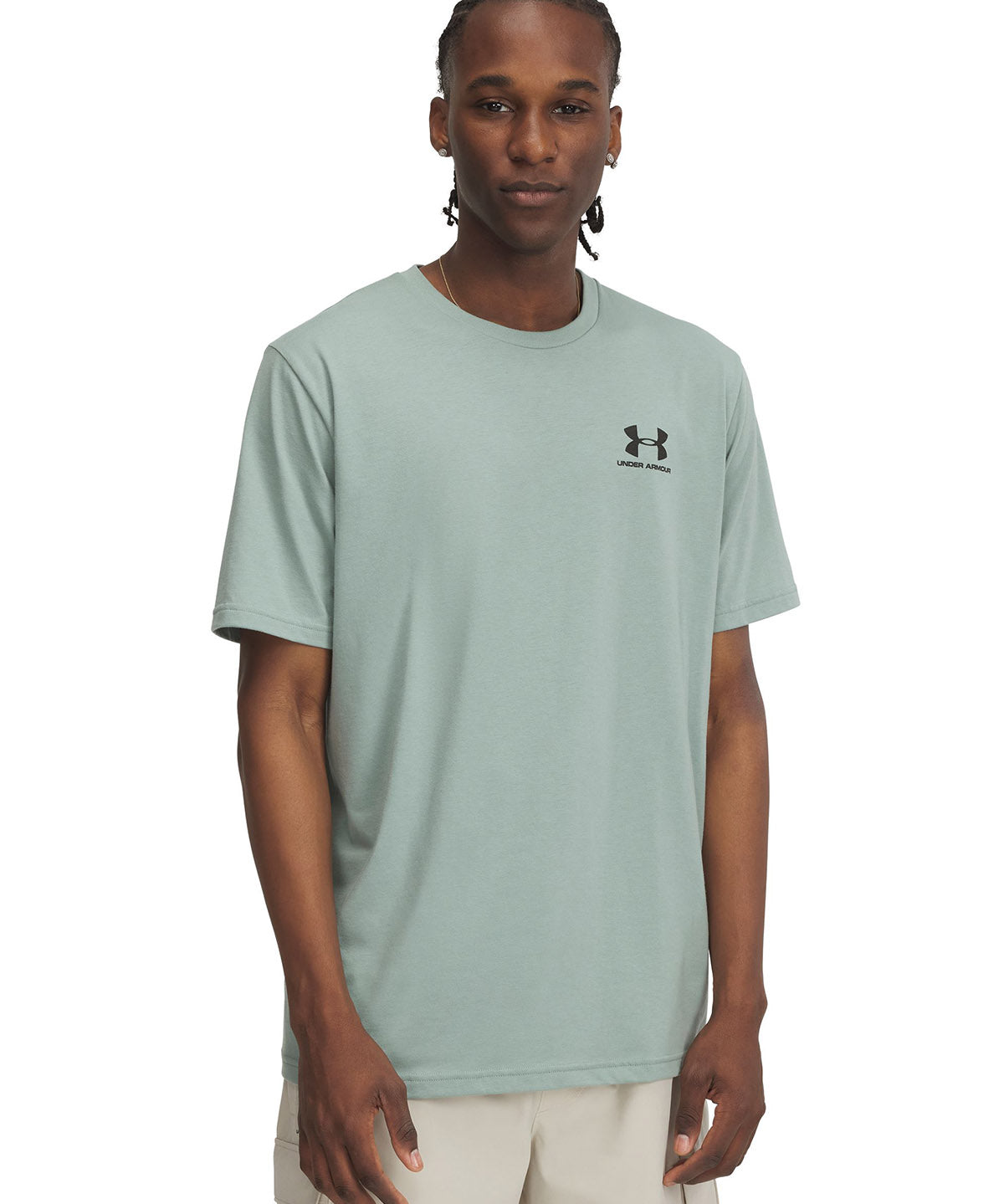 Polera manga corta Under Armour Leftchest verde para hombre