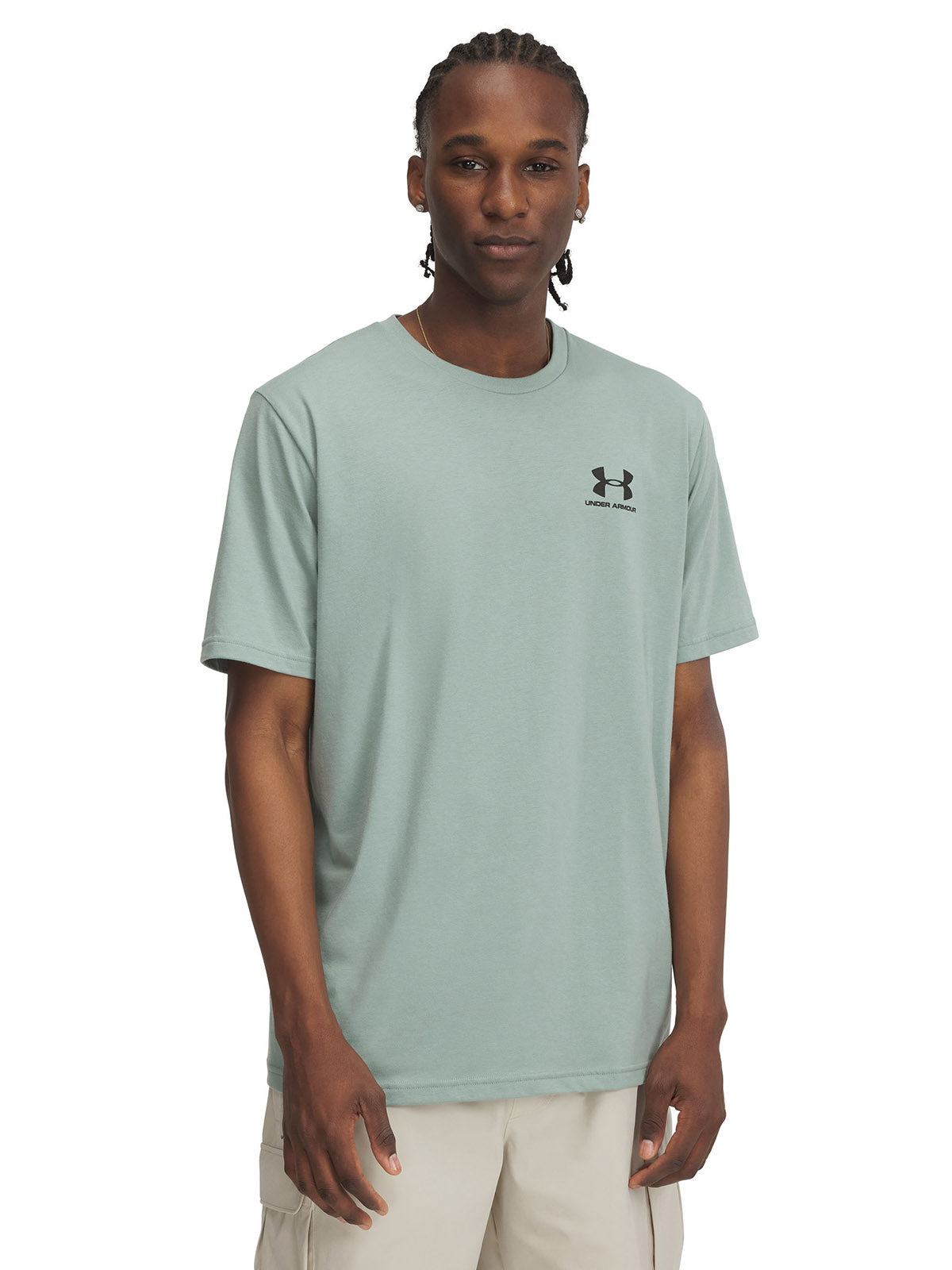 Polera manga corta Under Armour Leftchest verde para hombre