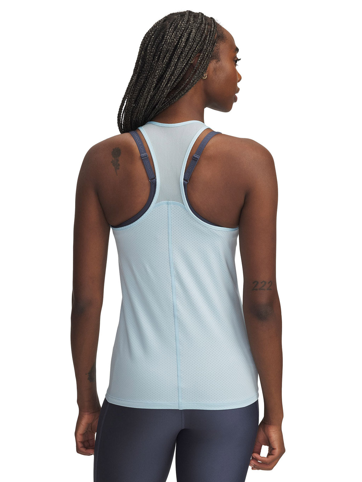 Polera sin mangas Heatgear armour racer azul para mujer Under Armour