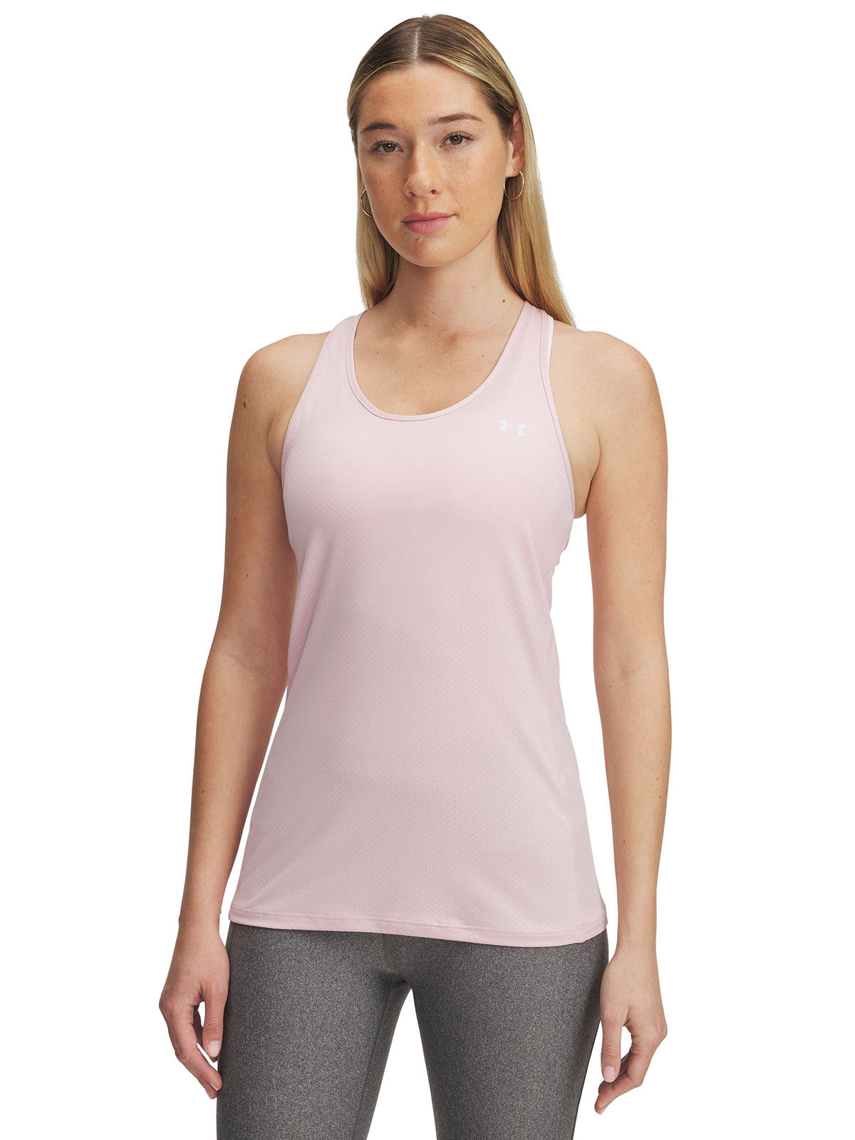 Polera sin mangas Heatgear armour racer rosado para mujer Under Armour