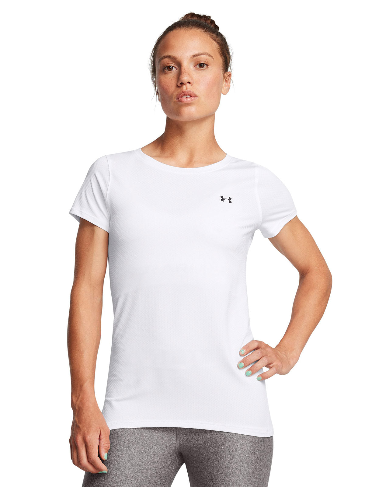 Polera manga corta Heatgear armour blanco para mujer Under Armour