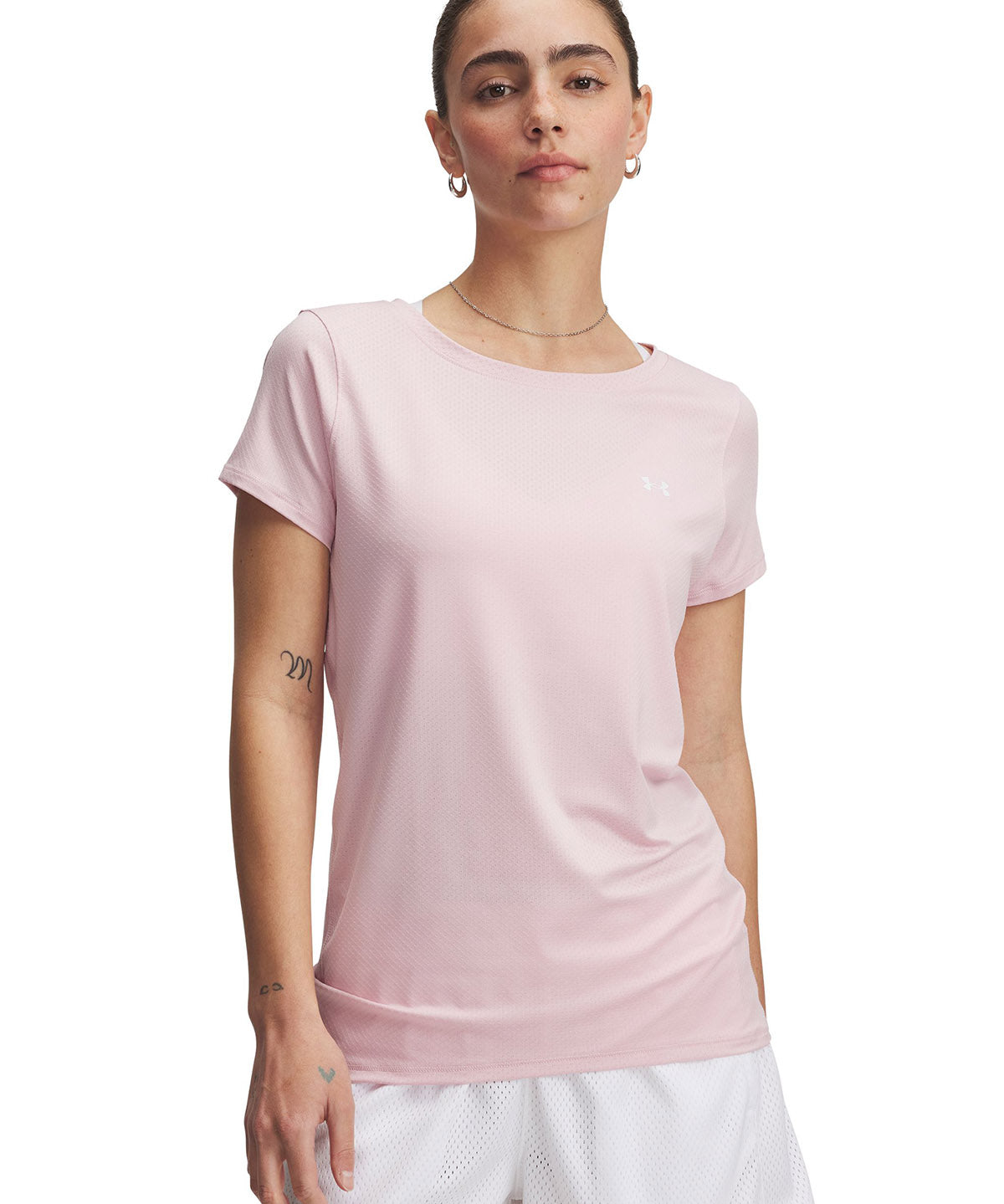 Polera manga corta Heatgear armour rosado para mujer Under Armour