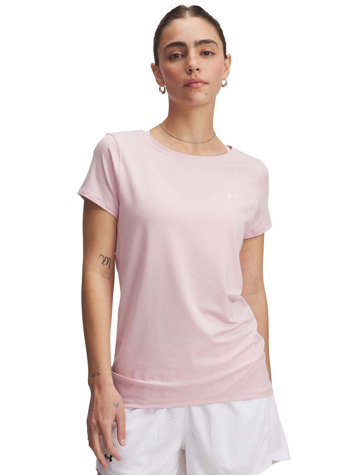 Polera manga corta Heatgear armour rosado para mujer Under Armour