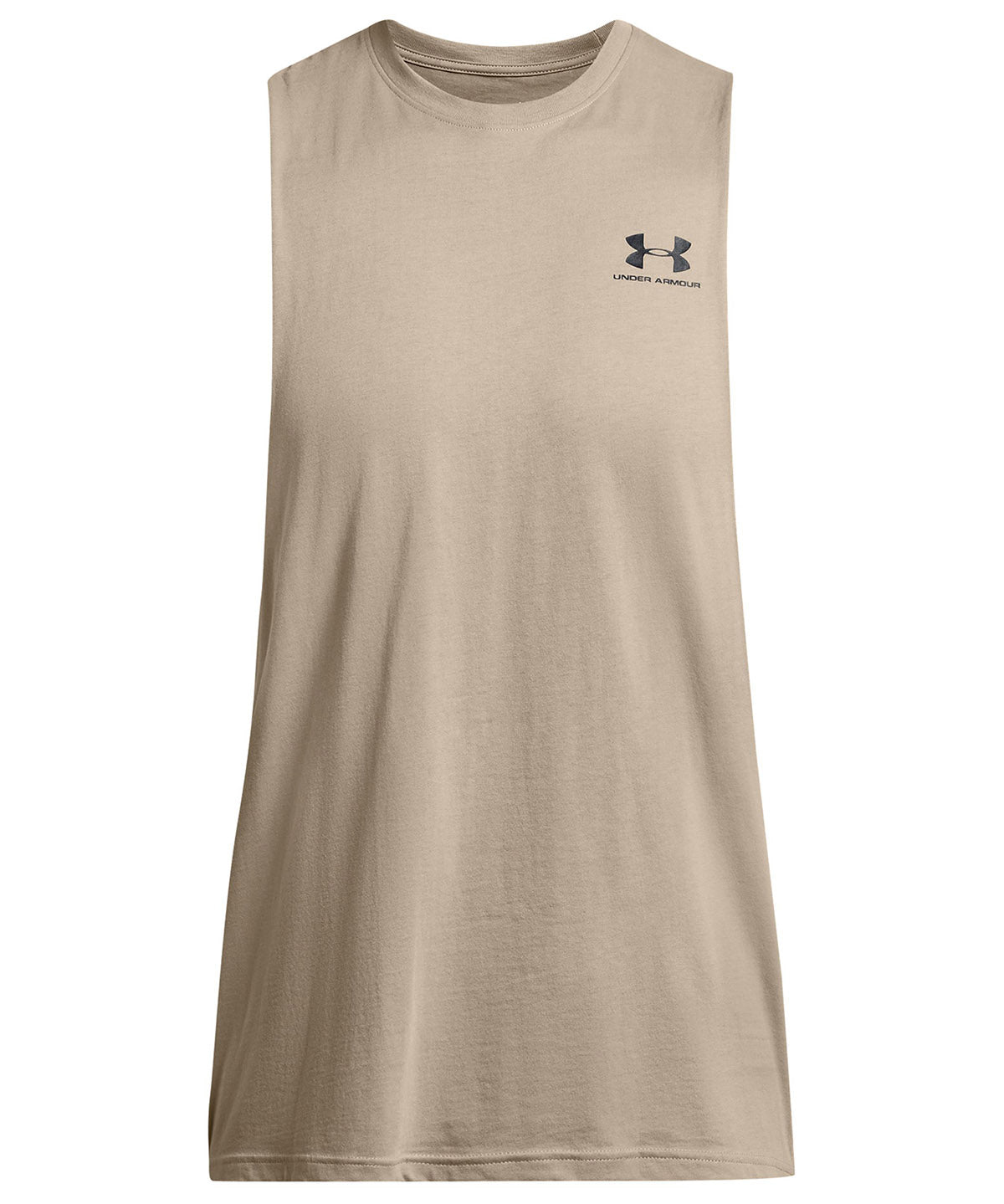 Polera sin mangas Under Armour Leftchest café para hombre