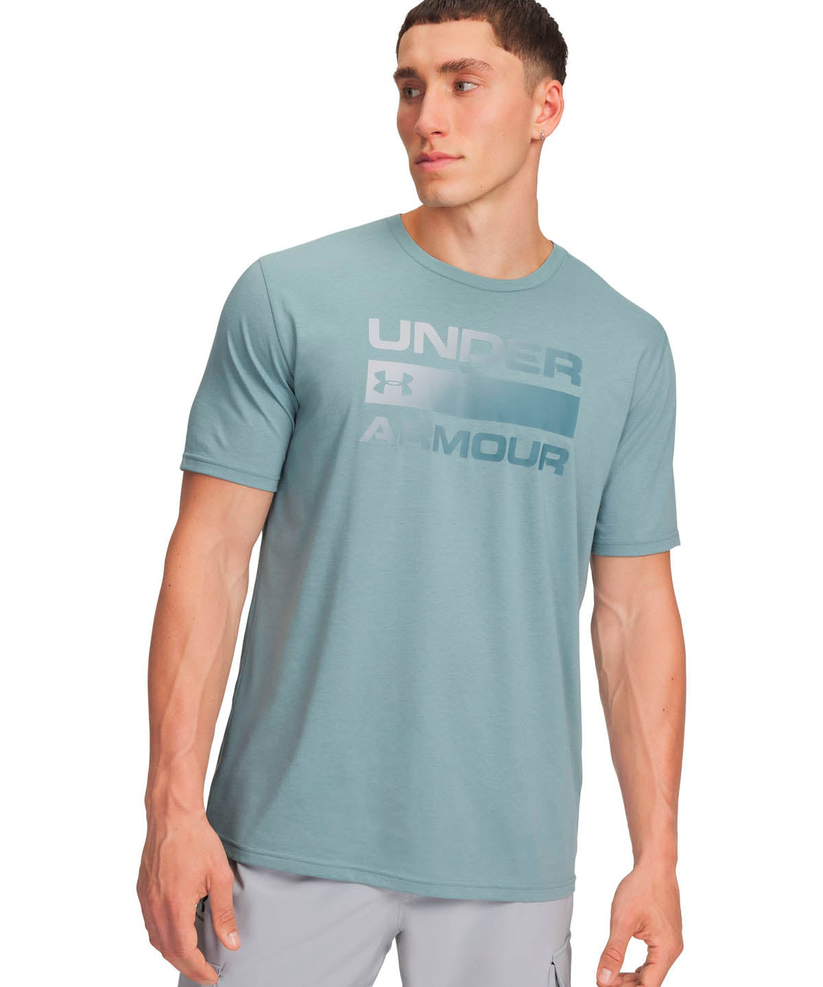 Polera manga corta de entrenamiento para hombre Team Issue Wordmark Verde Under Armour