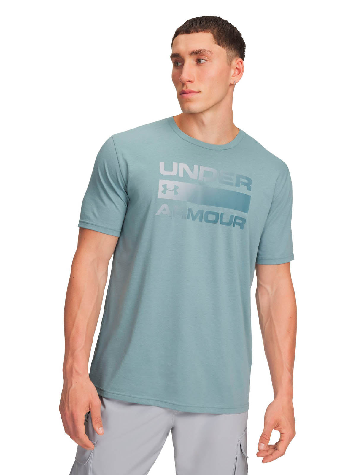 Polera manga corta de entrenamiento para hombre Team Issue Wordmark Verde Under Armour
