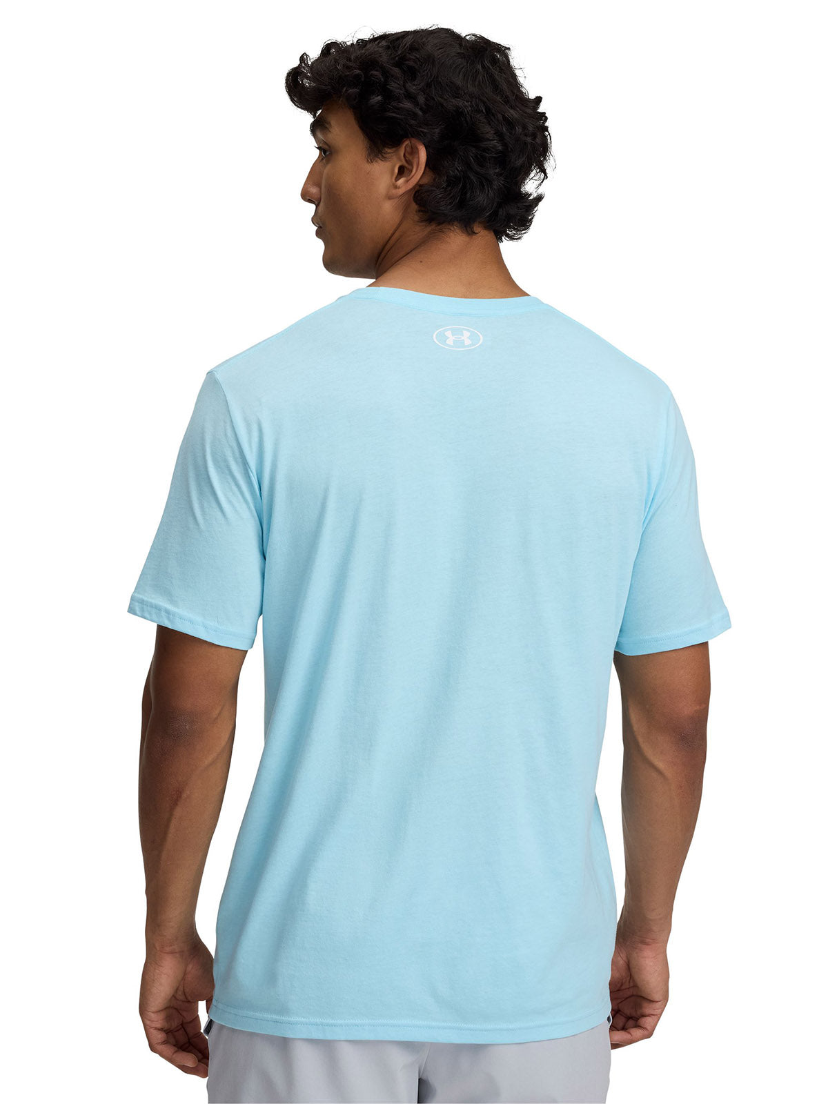 Polera manga corta Under Armour team issue wordmark azul para hombre