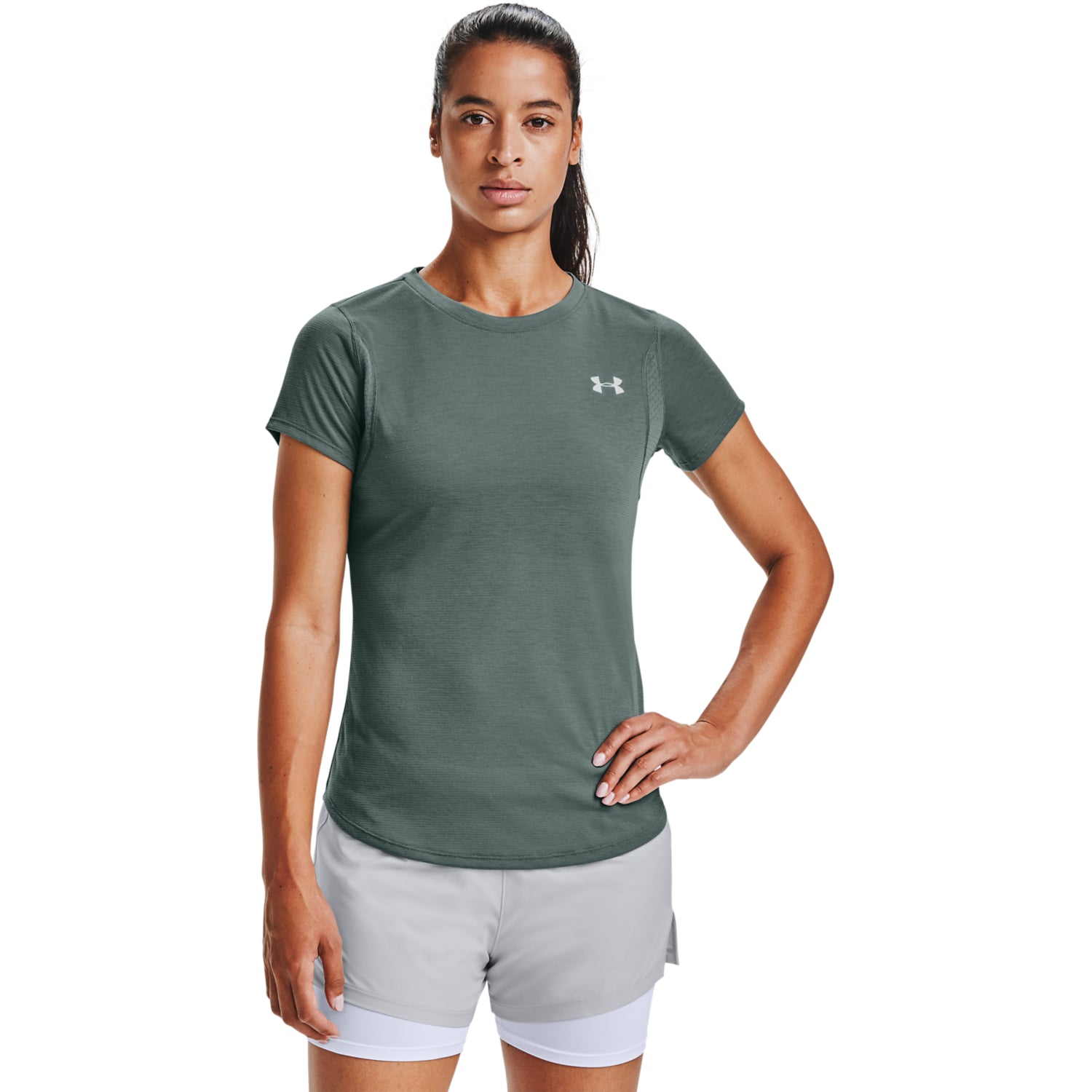 Polera de manga corta UA Streaker para mujer