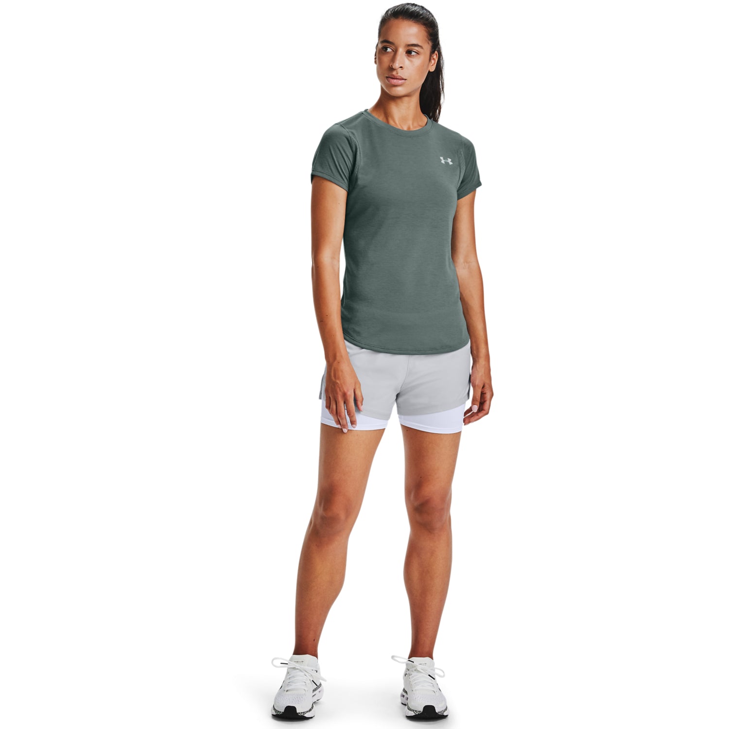 Polera de manga corta UA Streaker para mujer