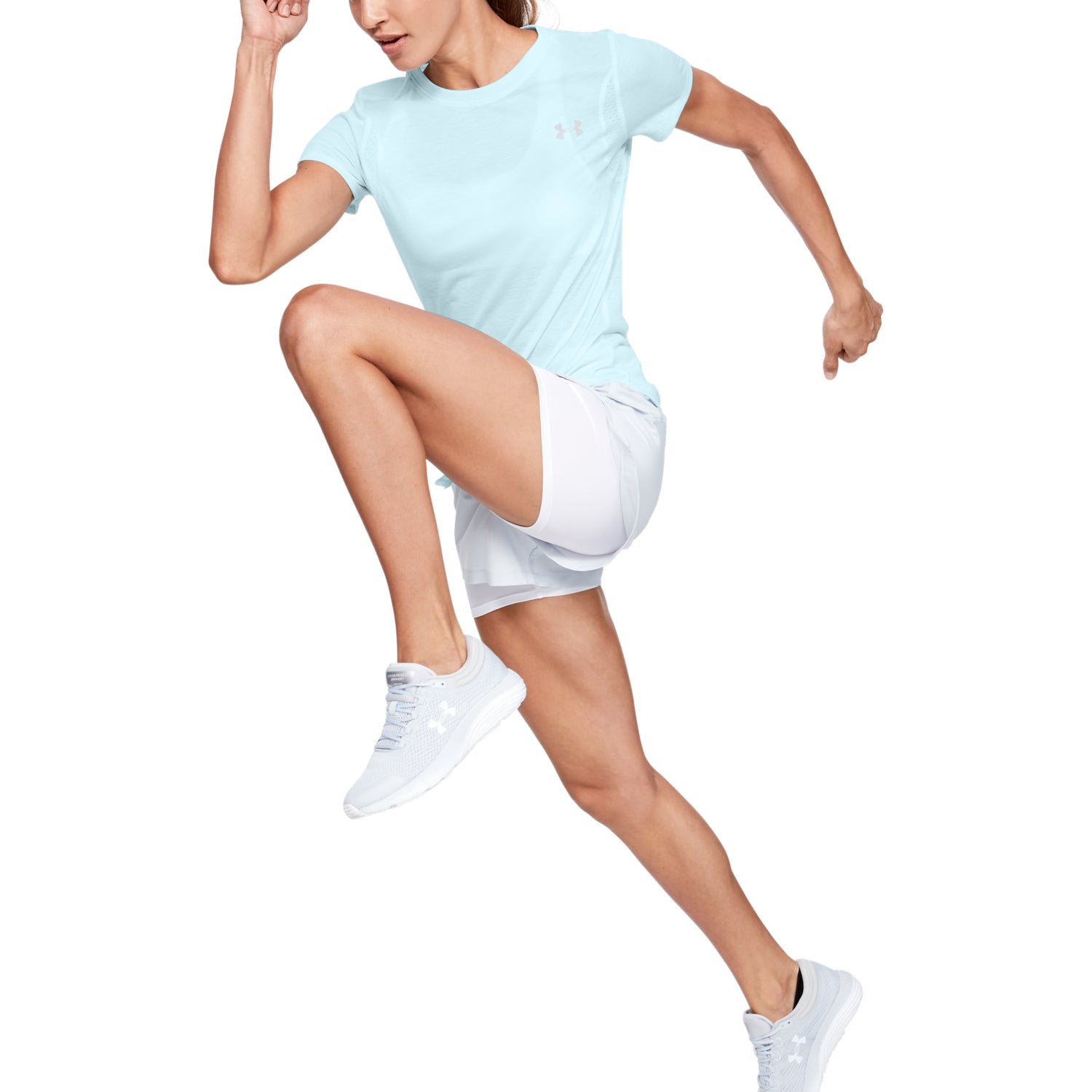 Polera de manga corta UA Streaker para mujer