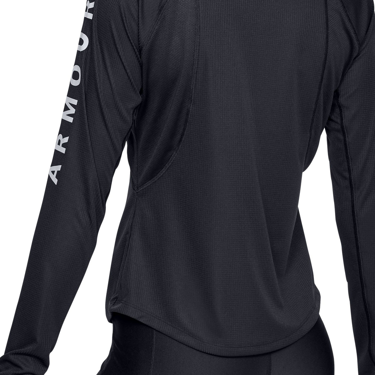 Polerón con medio cierre y gráfico de la marca UA Speed Stride para mujer