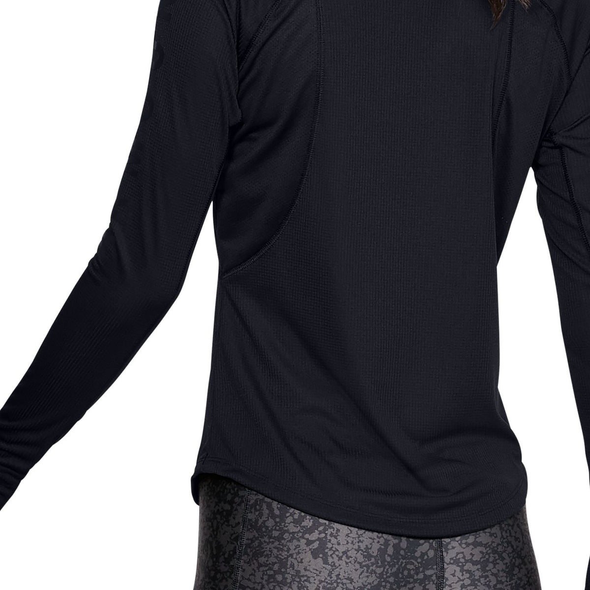 Polerón con medio cierre y gráfico de la marca UA Speed Stride para mujer