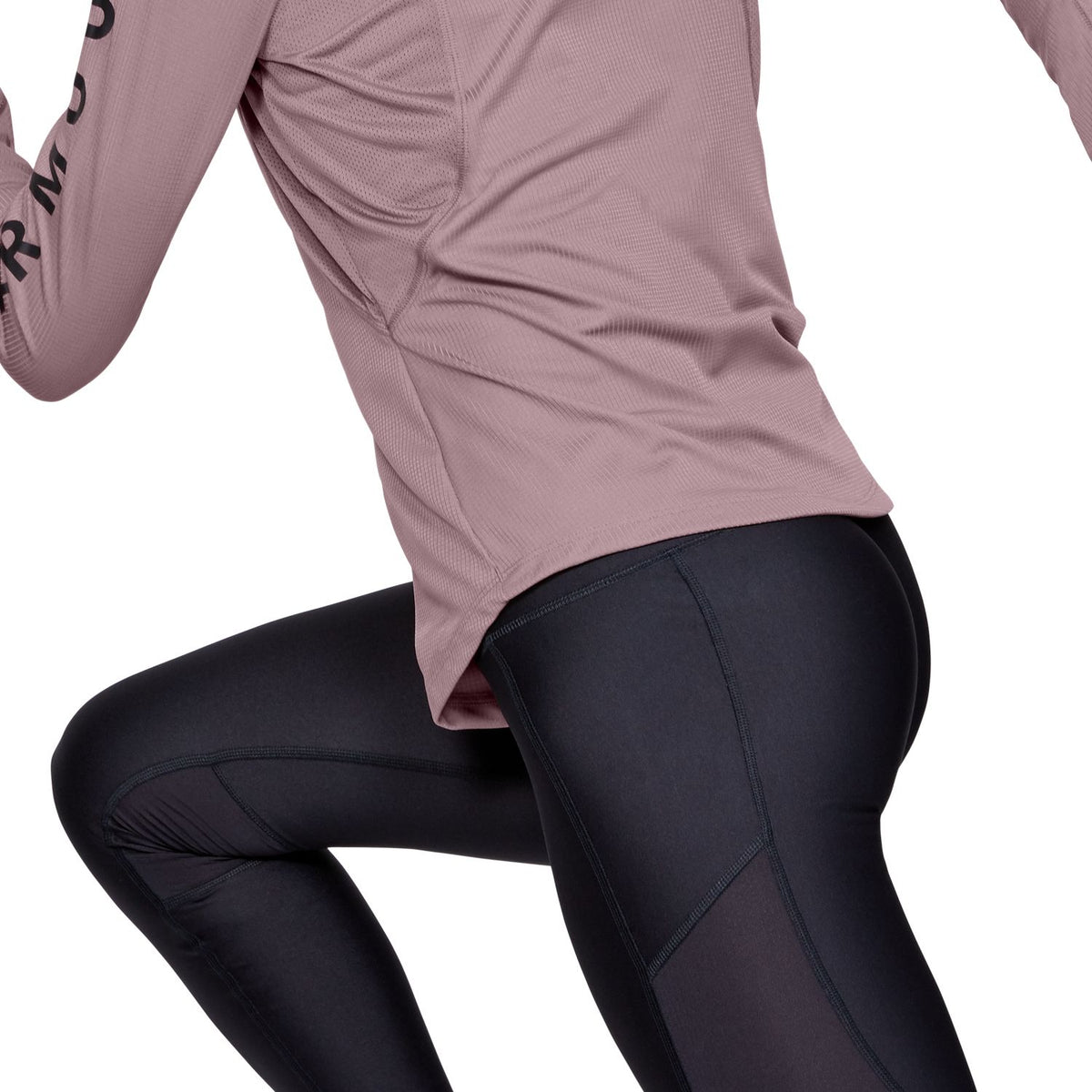 Polerón con medio cierre y gráfico de la marca UA Speed Stride para mujer