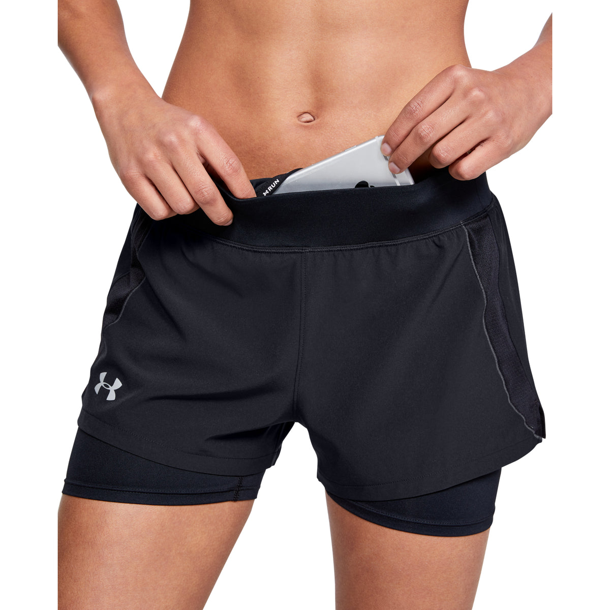 Shorts 2 en 1 UA Qualifier Speedpocket para mujer