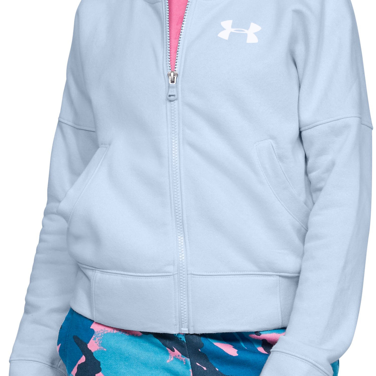 Polerón UA Rival con cierre completo para niña