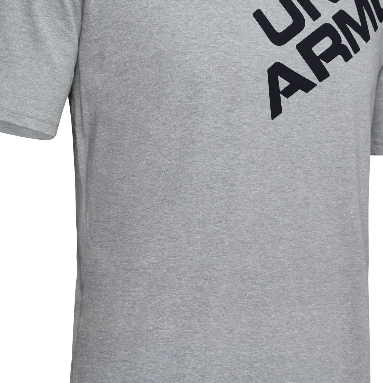 Polera manga corta con gráfico de la marca UA en el hombro para hombre