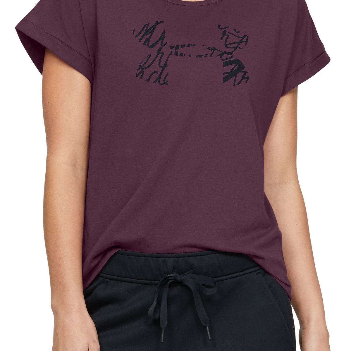 Polera manga corta UA Graphic Script Logo Fashion para mujer