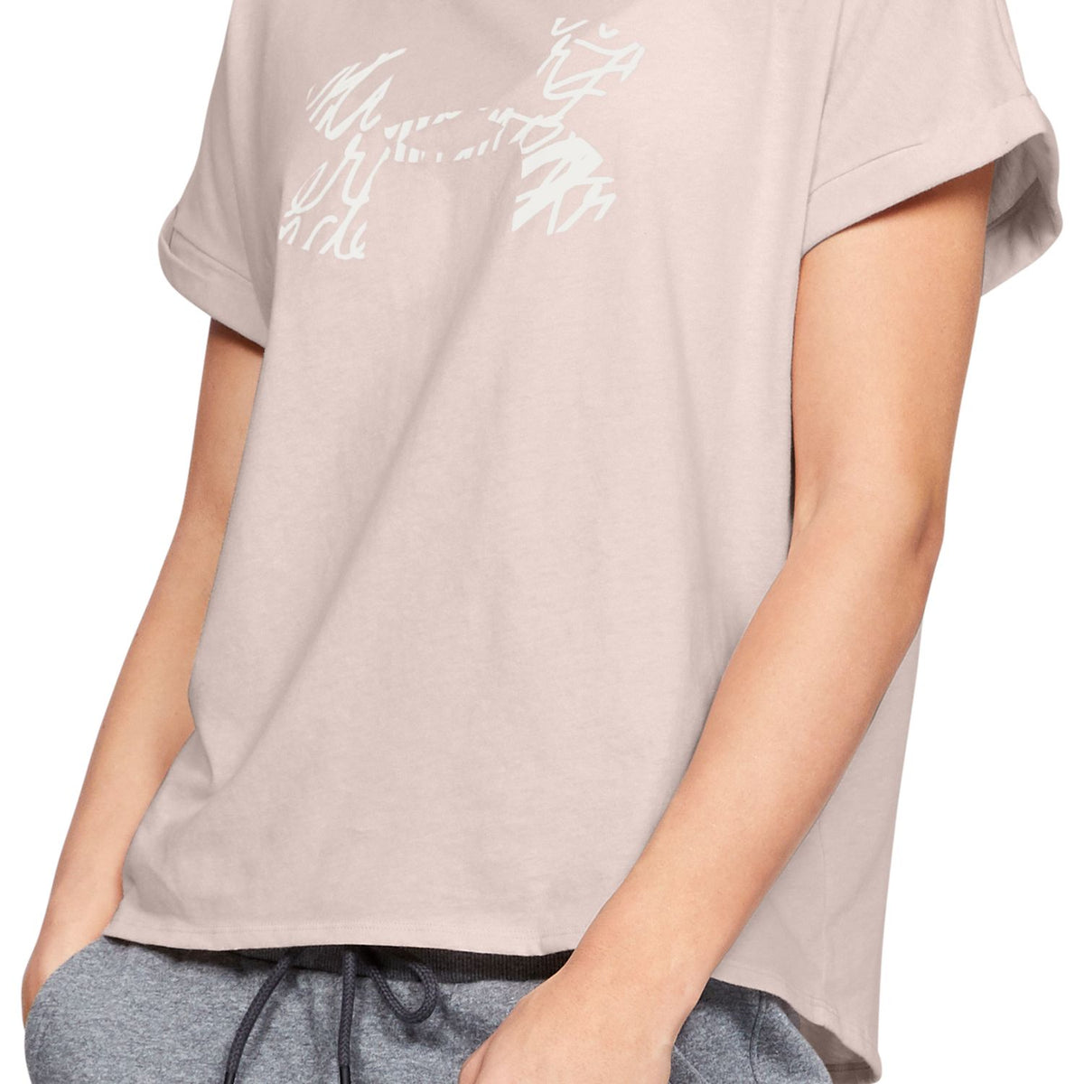 Polera manga corta UA Graphic Script Logo Fashion para mujer
