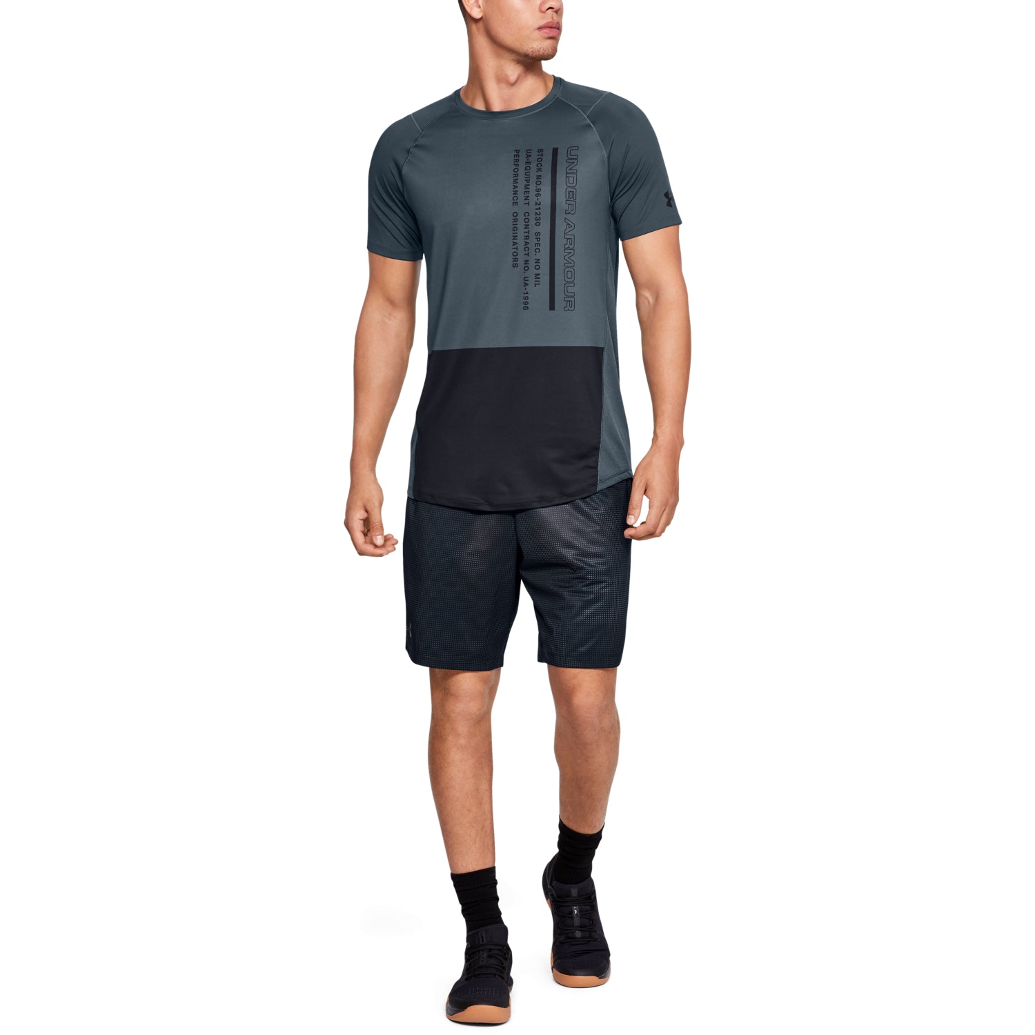 Polera manga corta con bloque de color UA MK-1 para hombre