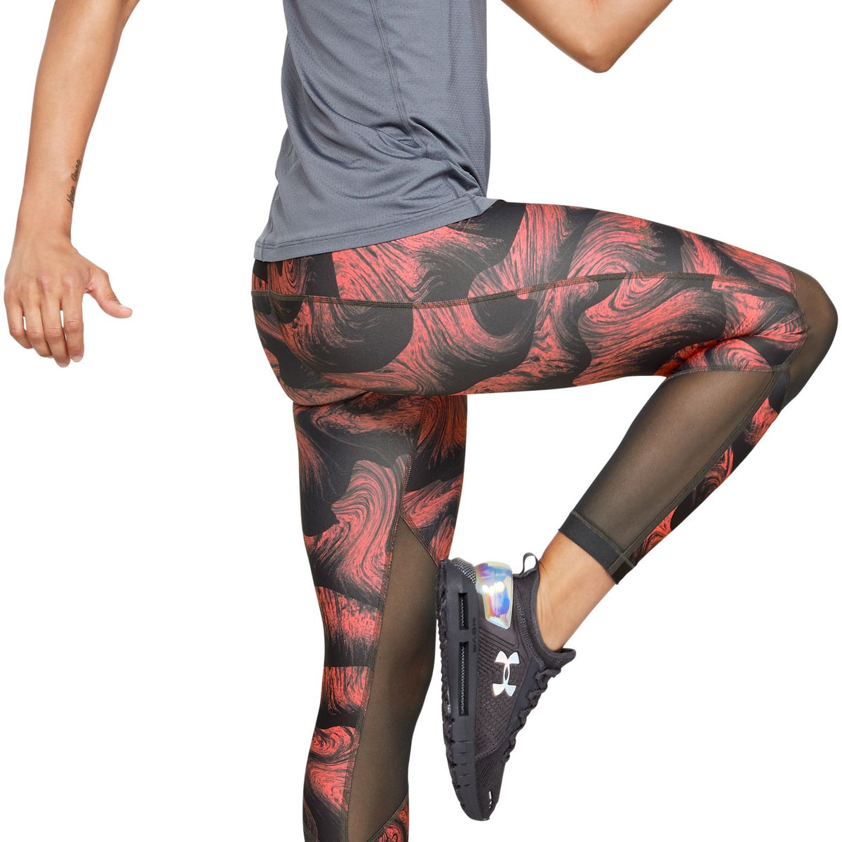 Calzas HeatGear® Armour Mesh Print Ankle Crop para Mujer