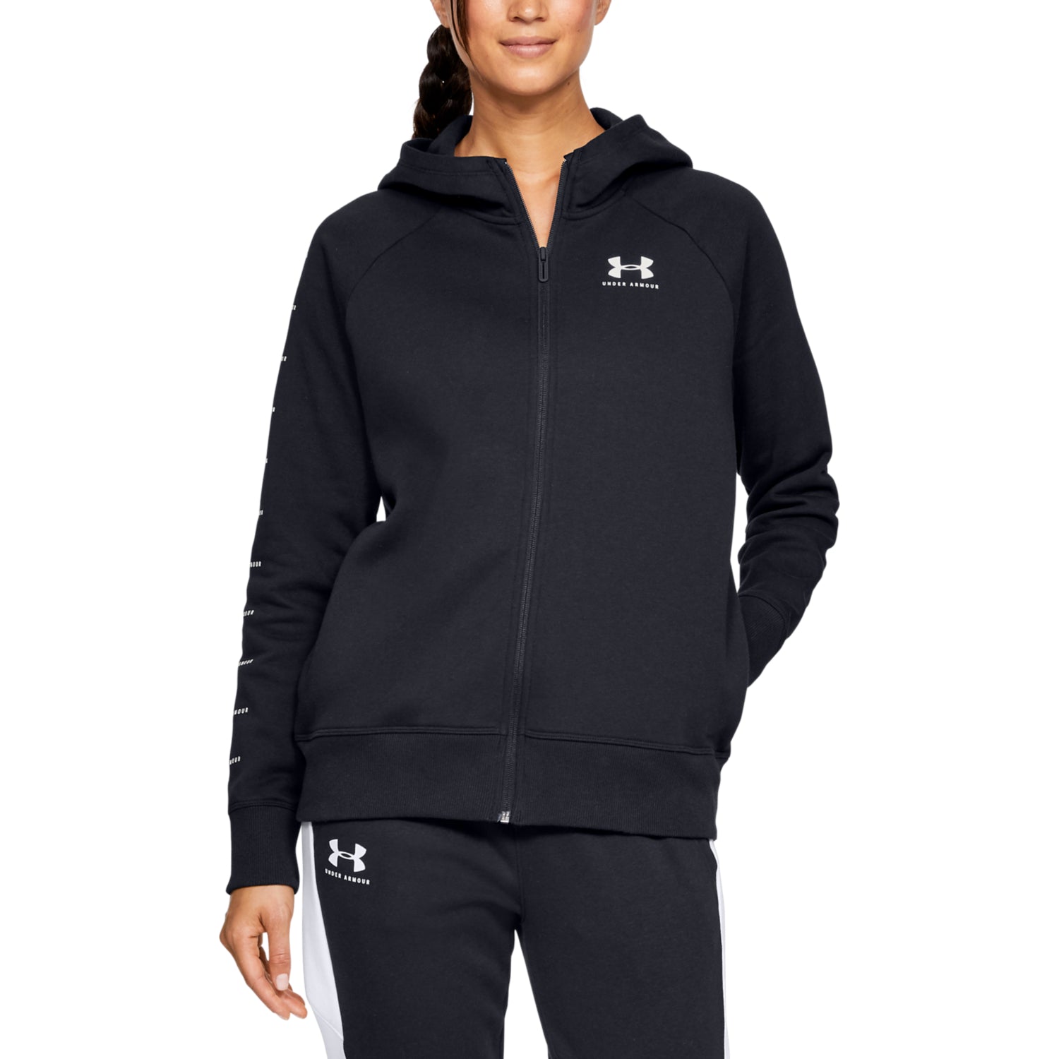 Polerón UA Rival Fleece Sportstyle LC Sleeve Graphic Full Zip para Mujer