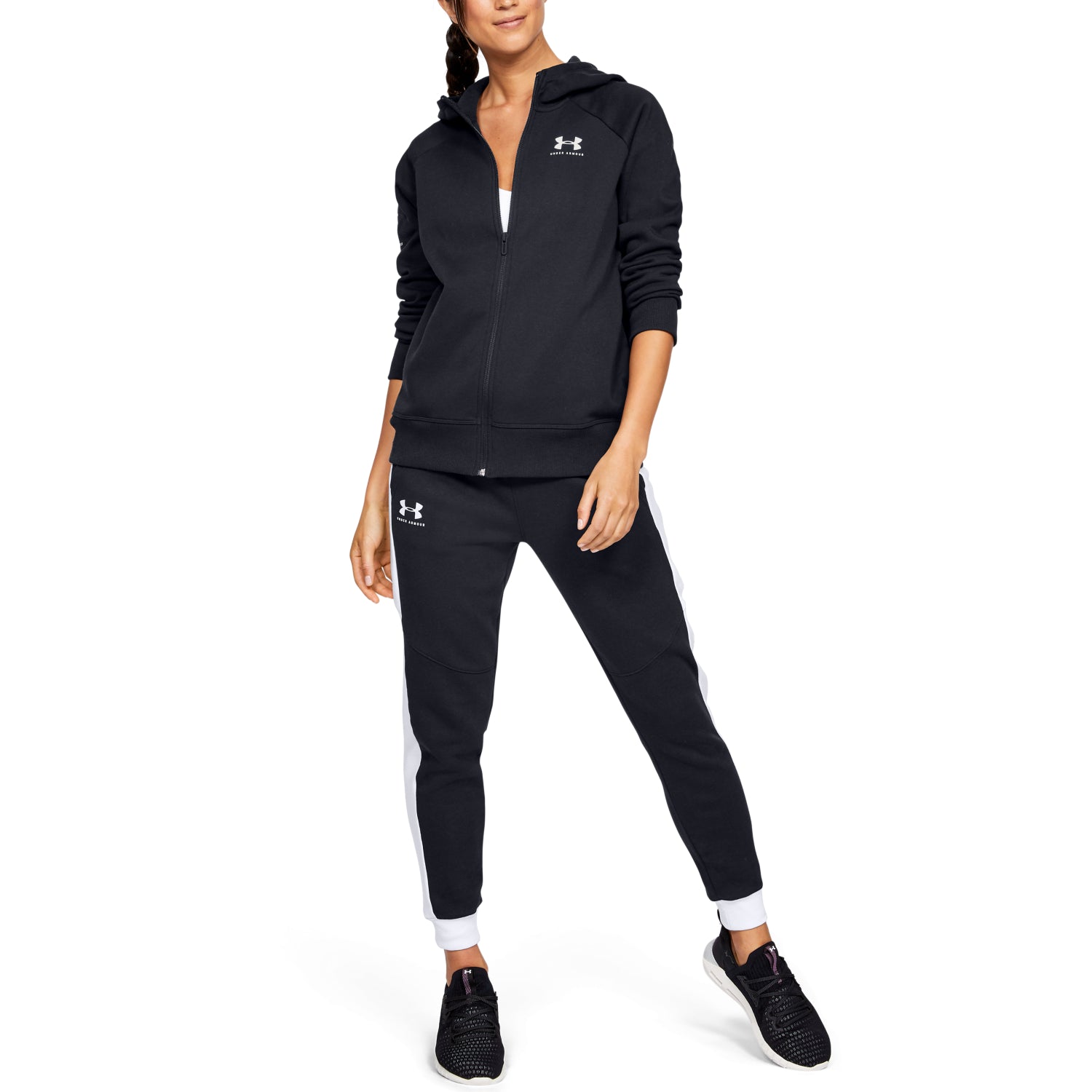 Polerón UA Rival Fleece Sportstyle LC Sleeve Graphic Full Zip para Mujer