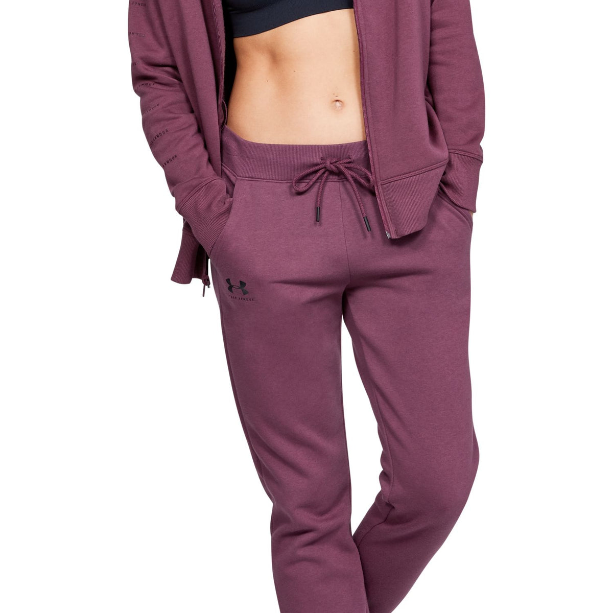 Polerón UA Rival Fleece Sportstyle LC Sleeve Graphic Full Zip para Mujer