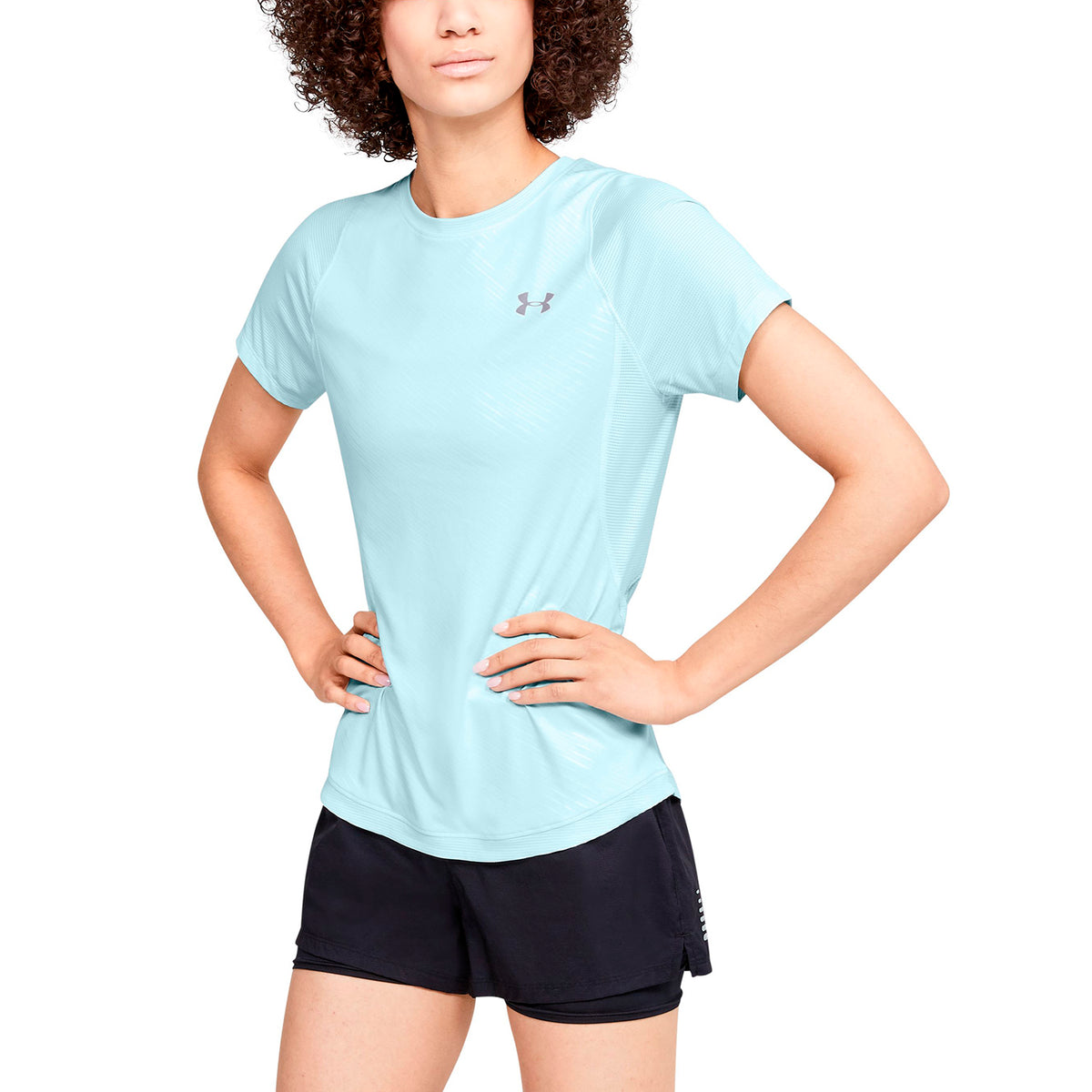Polera Manga Corta UA Qualifier Iso-Chill Embossed para Mujer