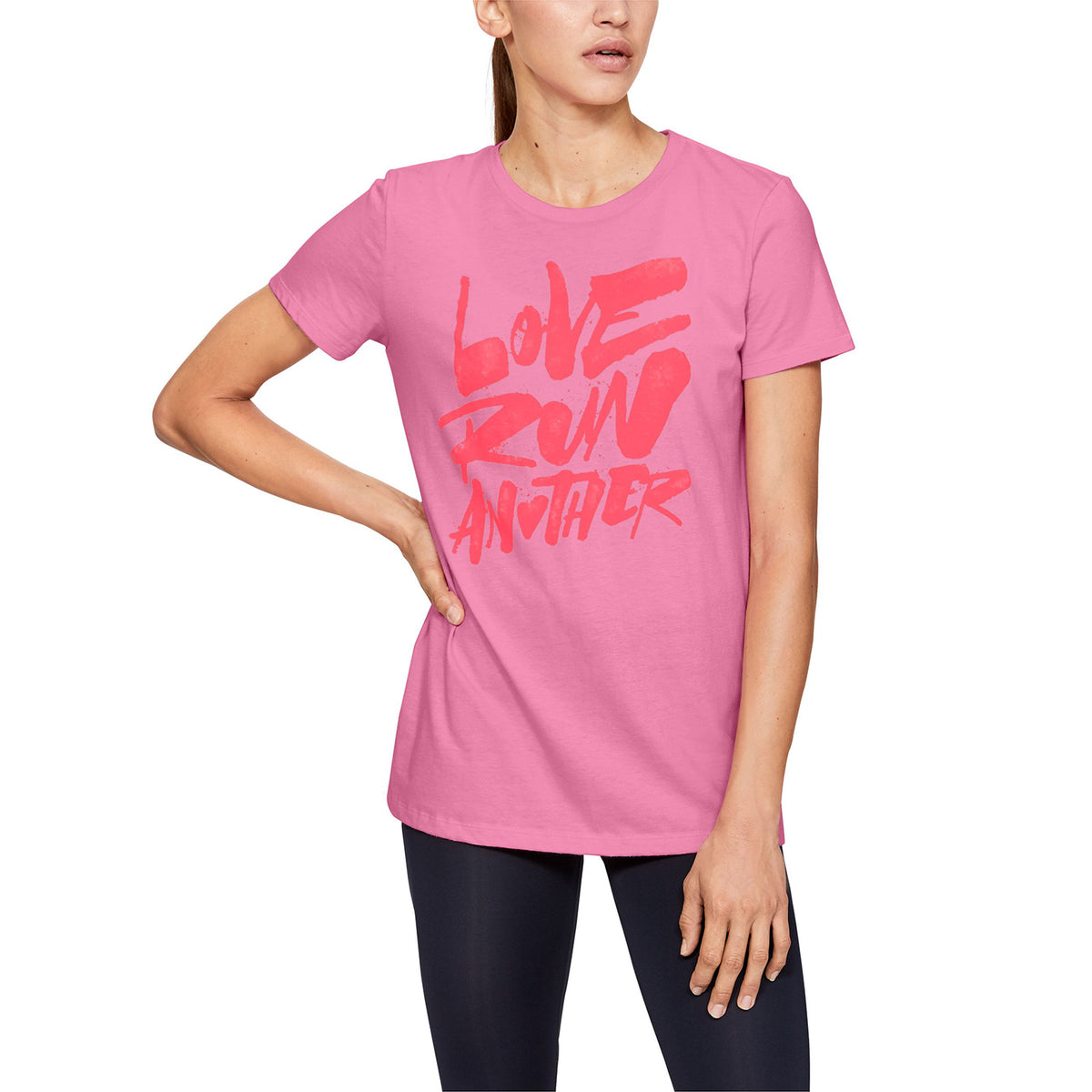 Polera Manga Corta UA Love Run Another para Mujer