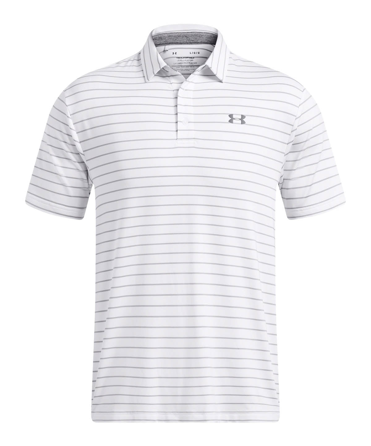 Polera manga corta Golf para hombre Playoff Core Stripe blanco Under Armour