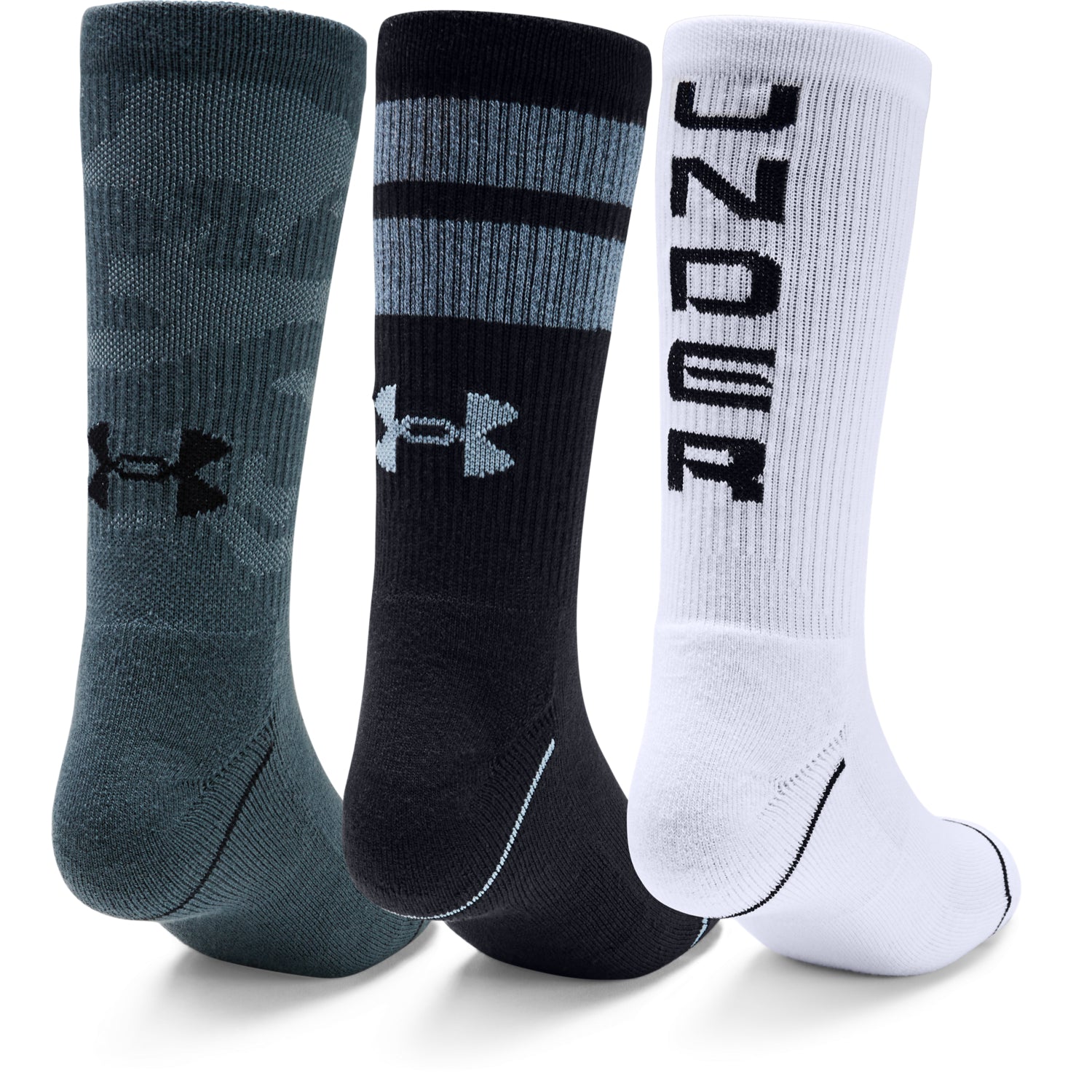 Paquete de Tres Pares de Calcetines UA Phenom Novelty Crew para Hombre