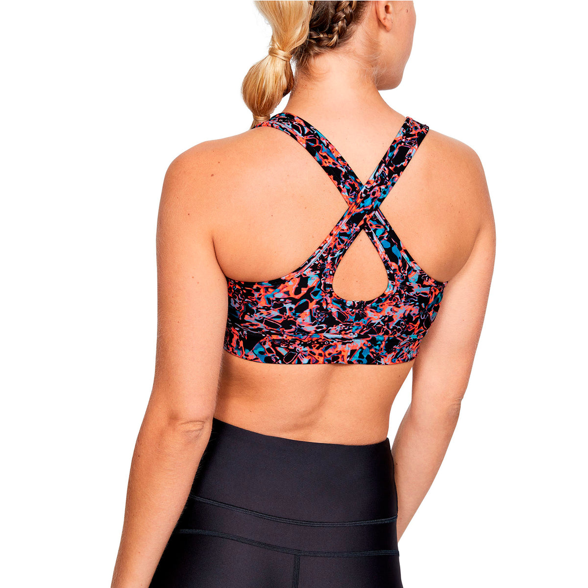 Sostén Deportivo UA Armour Mid Crossback Print Mash Up para Mujer