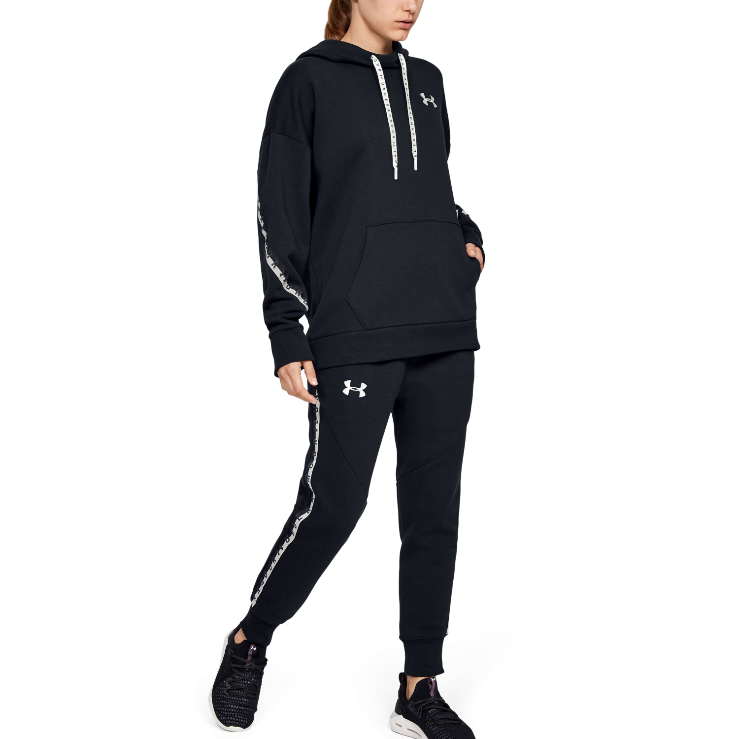 Polerón con Gorro UA Taped Fleece para Mujer