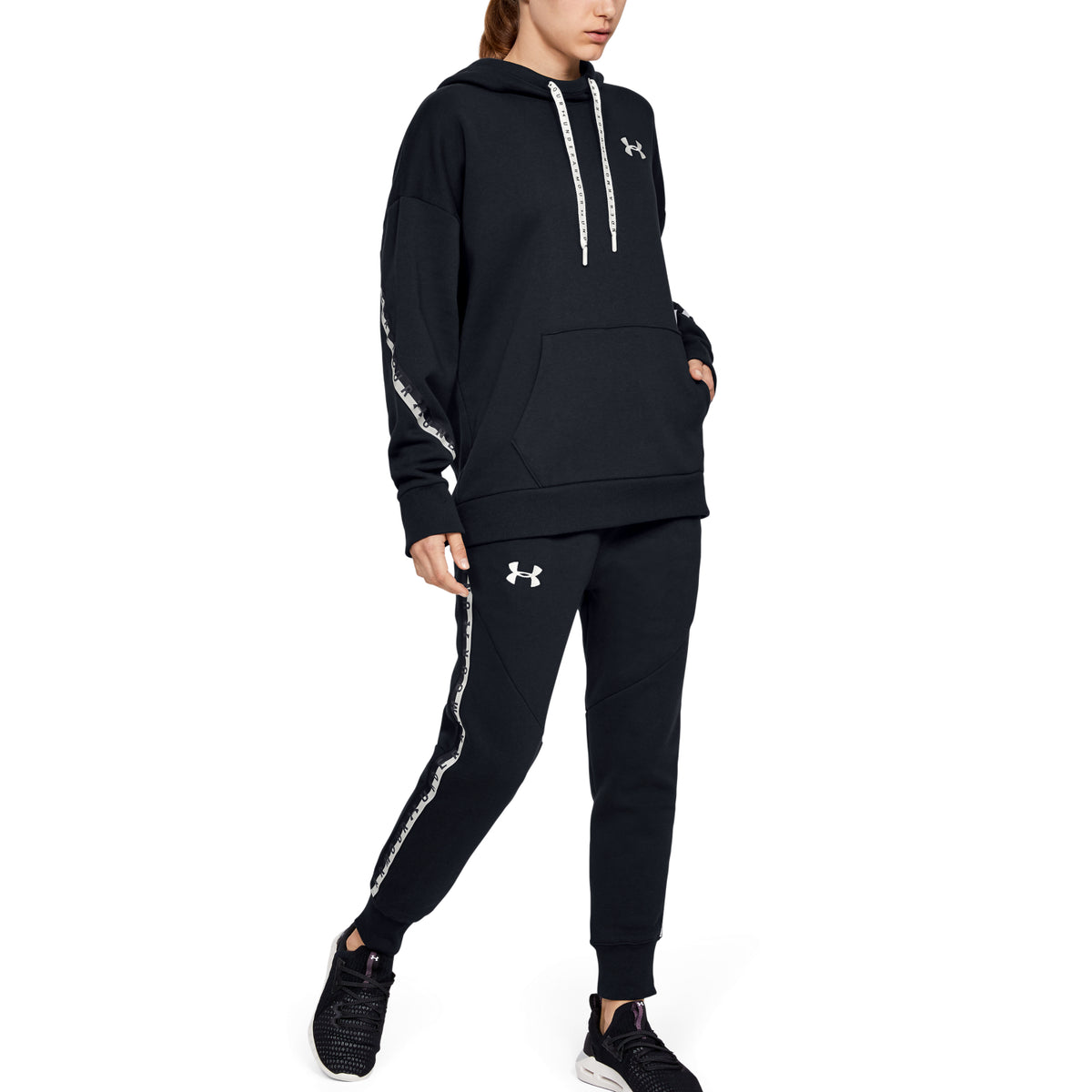 Polerón con Gorro UA Taped Fleece para Mujer