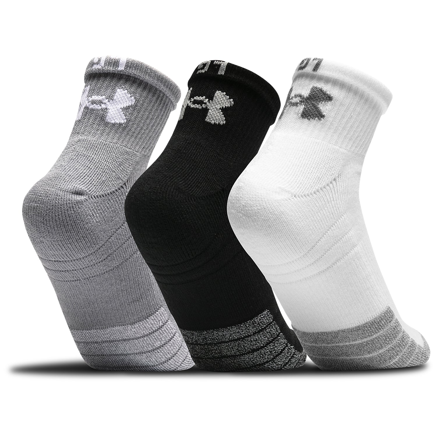 Paquete de Tres Pares de Calcetines HeatGear® Quarter para Hombre