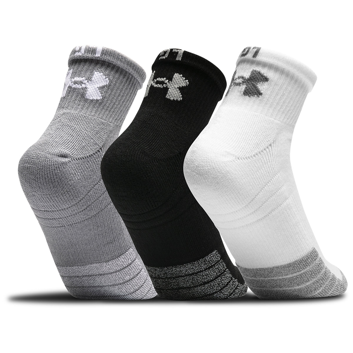 Paquete de Tres Pares de Calcetines HeatGear® Quarter para Hombre