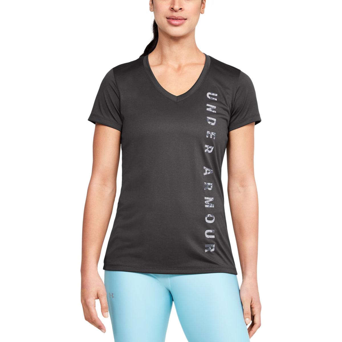 Polera Manga Corta UA Velocity Graphic V-Neck para Mujer
