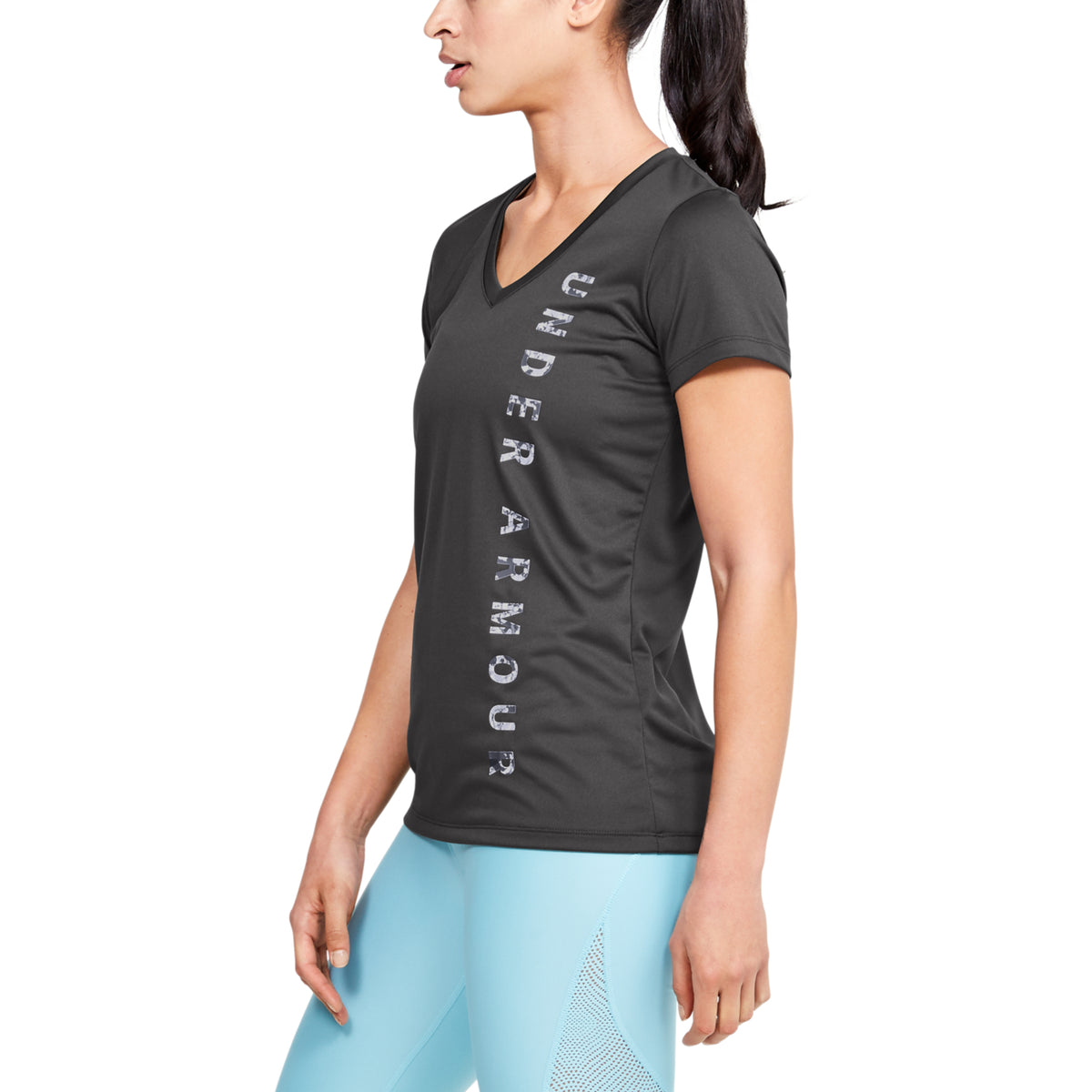 Polera Manga Corta UA Velocity Graphic V-Neck para Mujer