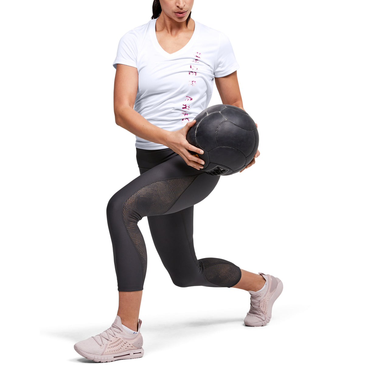 Polera Manga Corta UA Velocity Graphic V-Neck para Mujer