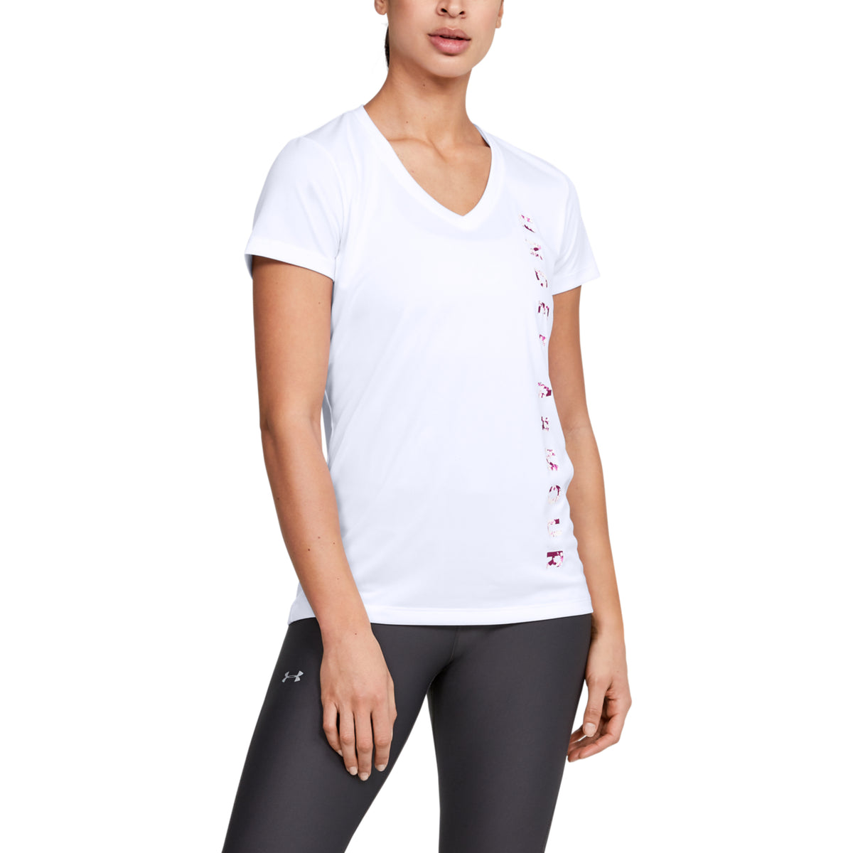 Polera Manga Corta UA Velocity Graphic V-Neck para Mujer